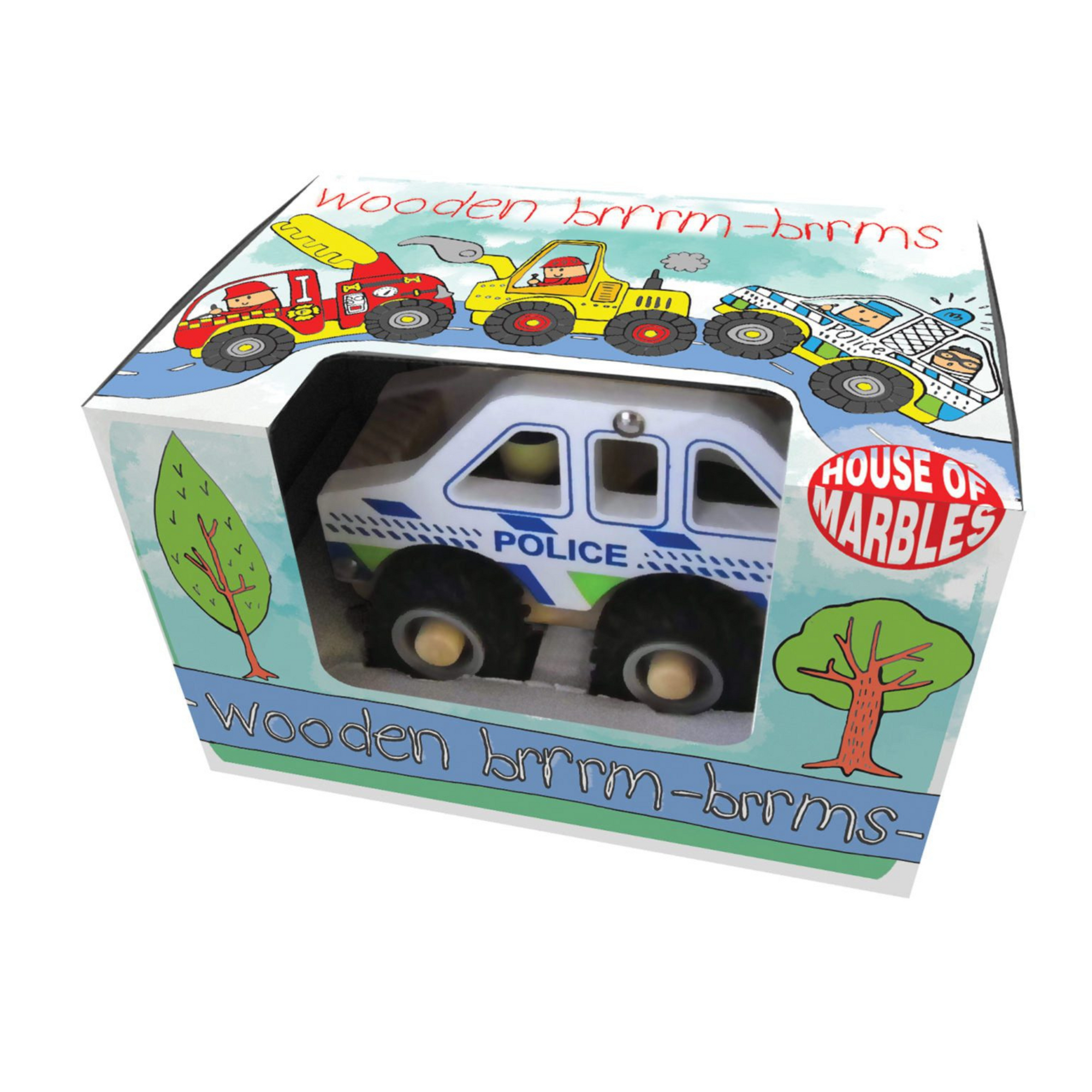 House of Marbles Wooden Brrm-Brrm Emergency Vehicles