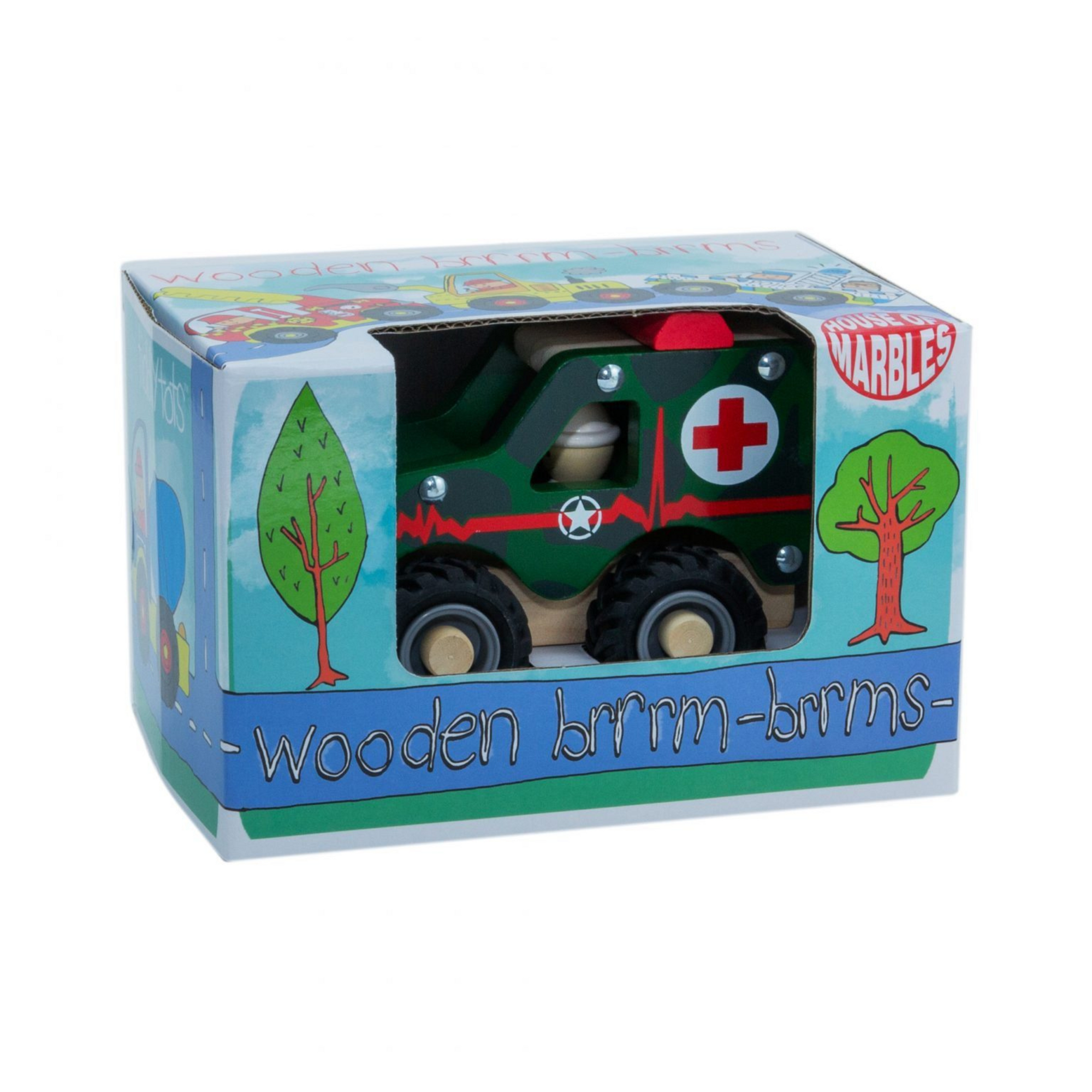 House of Marbles Wooden Brrm-Brrm Emergency Vehicles