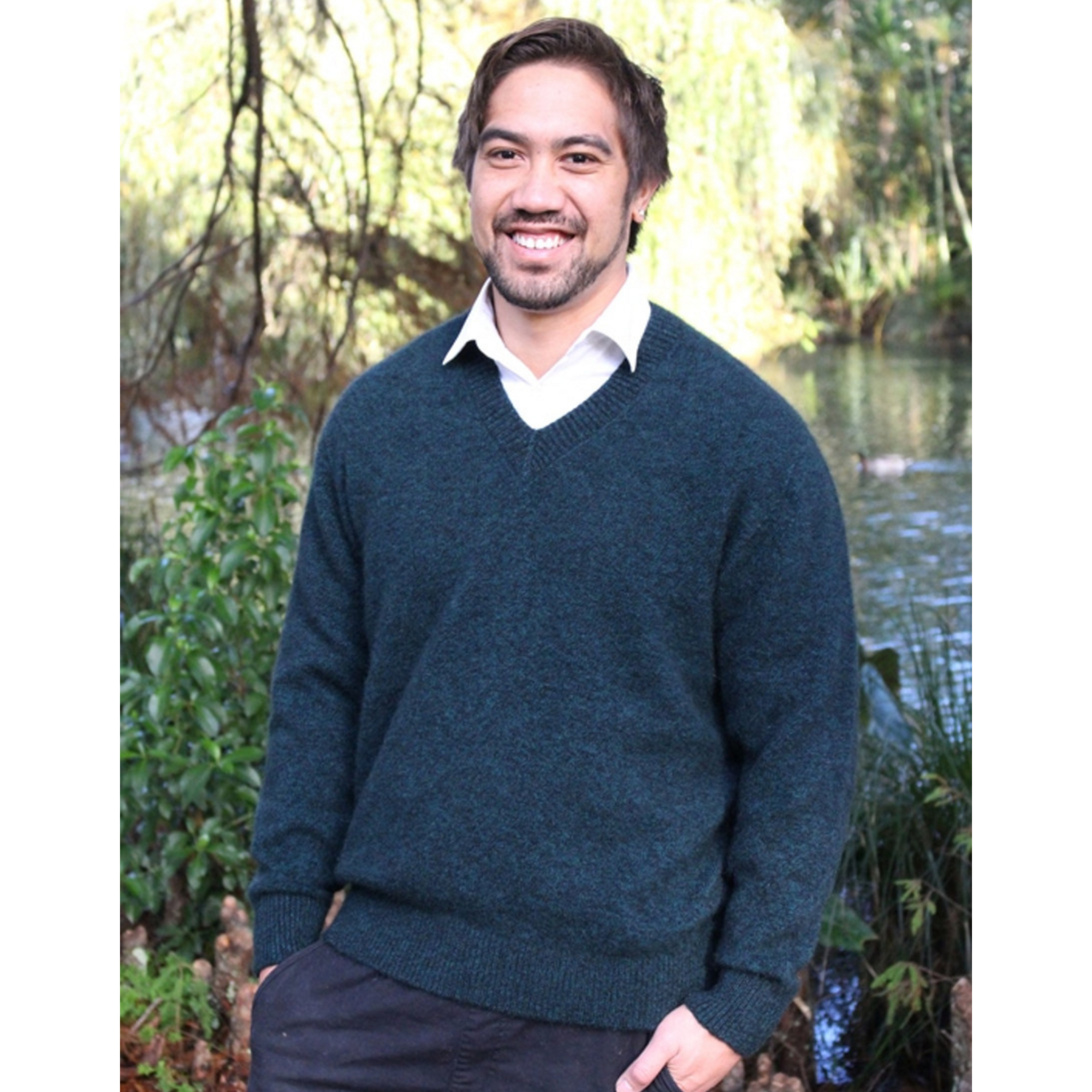 Lothlorian Possum Merino Men's Plain V Neck Jumper