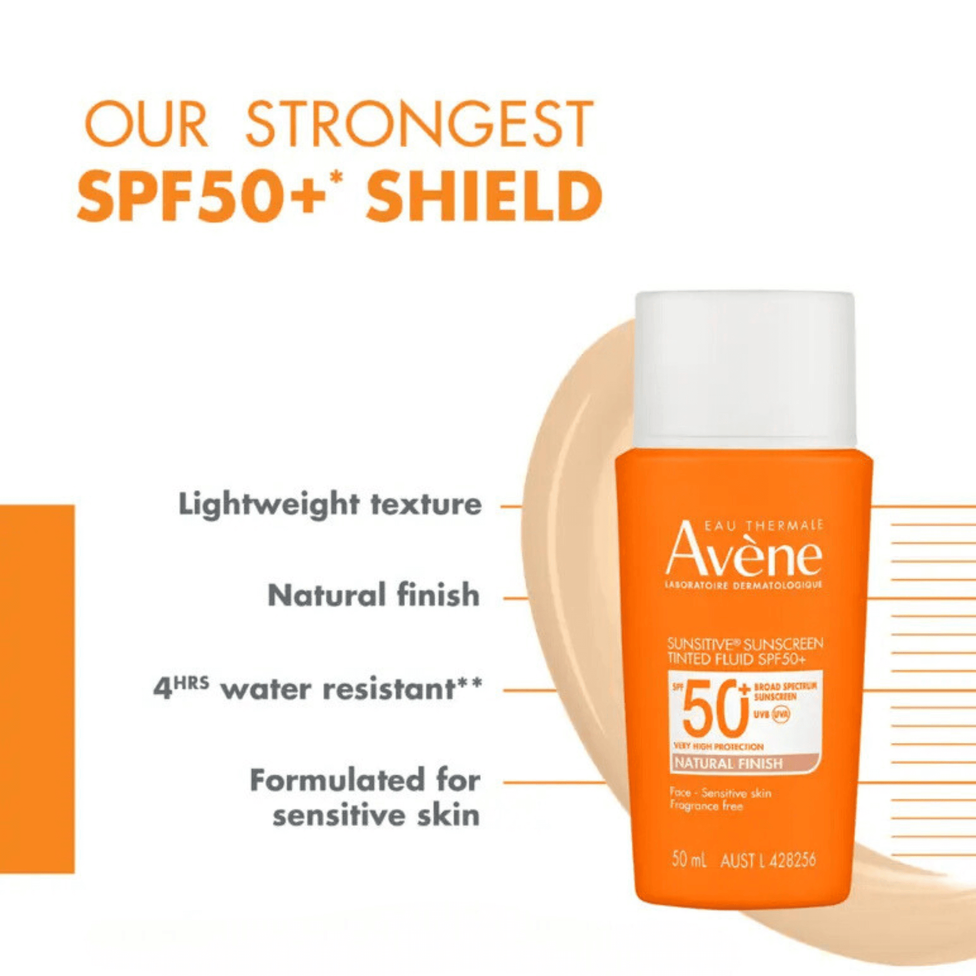 Avene Sunsitive® Sunscreen Tinted Fluid Spf 50+ 50ml