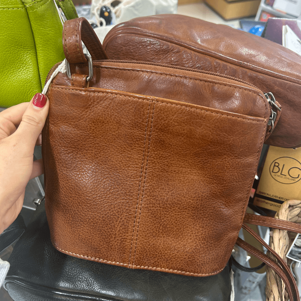 Baron Tan Small Bucket Leather Bag