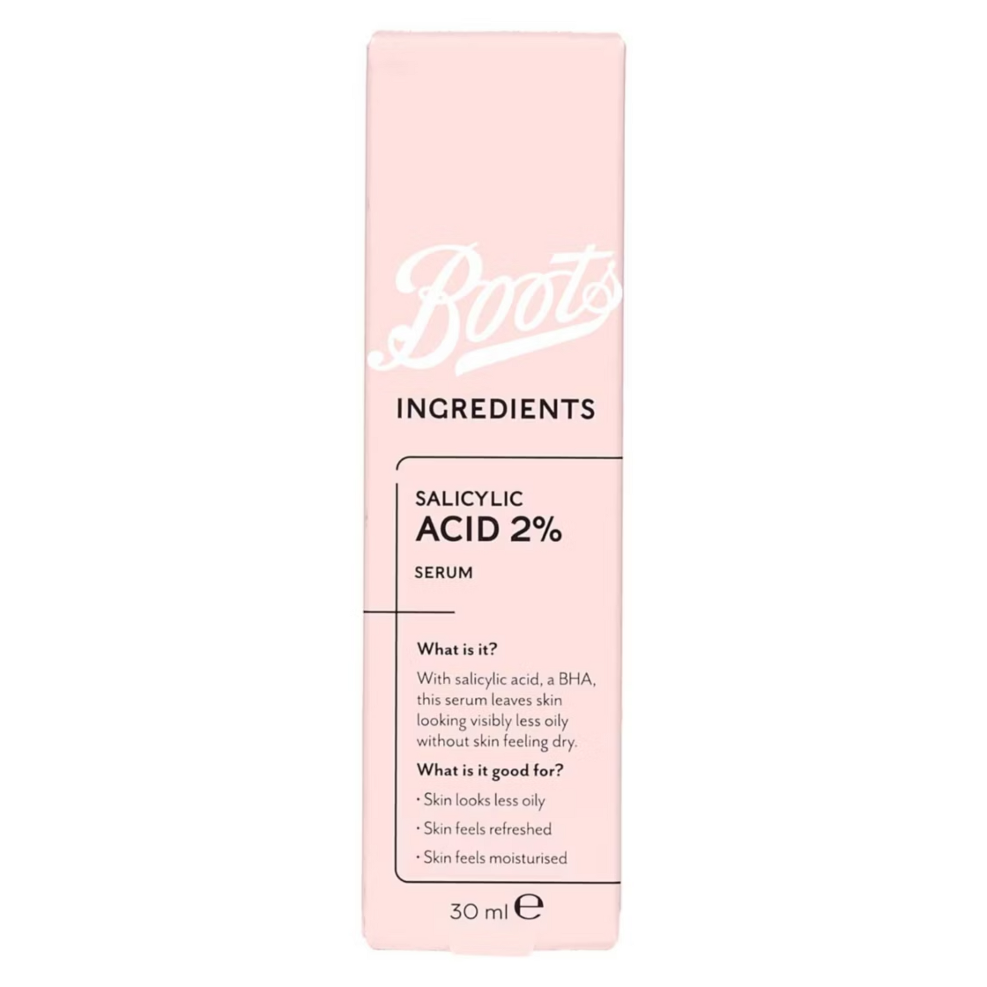 Boots Ingredients salicylic acid 2% serum 30ml