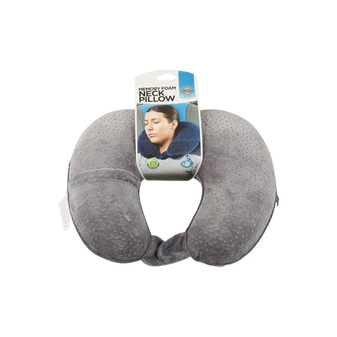 Memory Foam Neck Pillow Grey