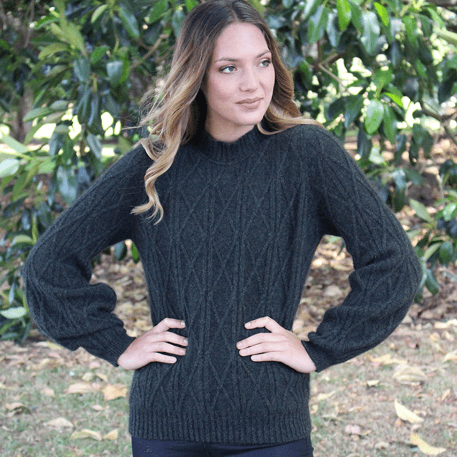 Lothlorian Cable Bell Sleeve Jumper - Possum Merino 9778