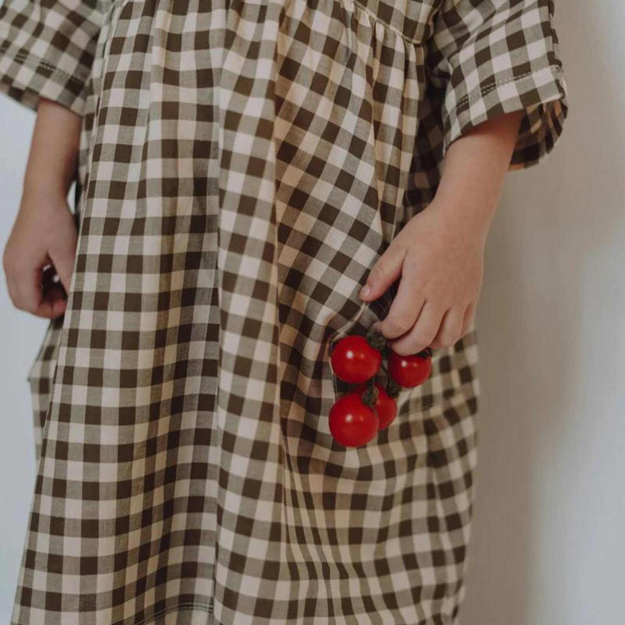 Organic Zoo Olive Gingham Dress