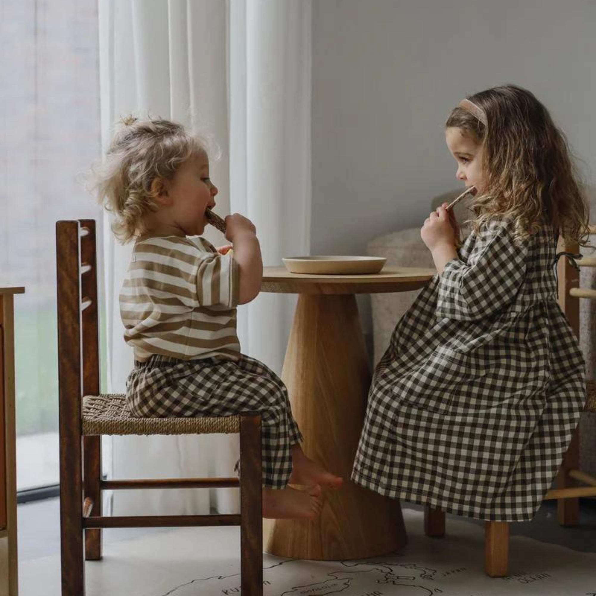 Organic Zoo Olive Gingham Dress