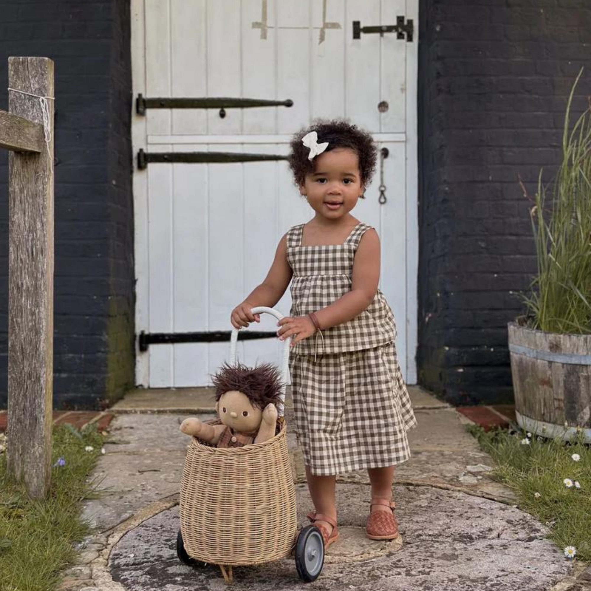 Organic Zoo Olive Gingham Dolce Top