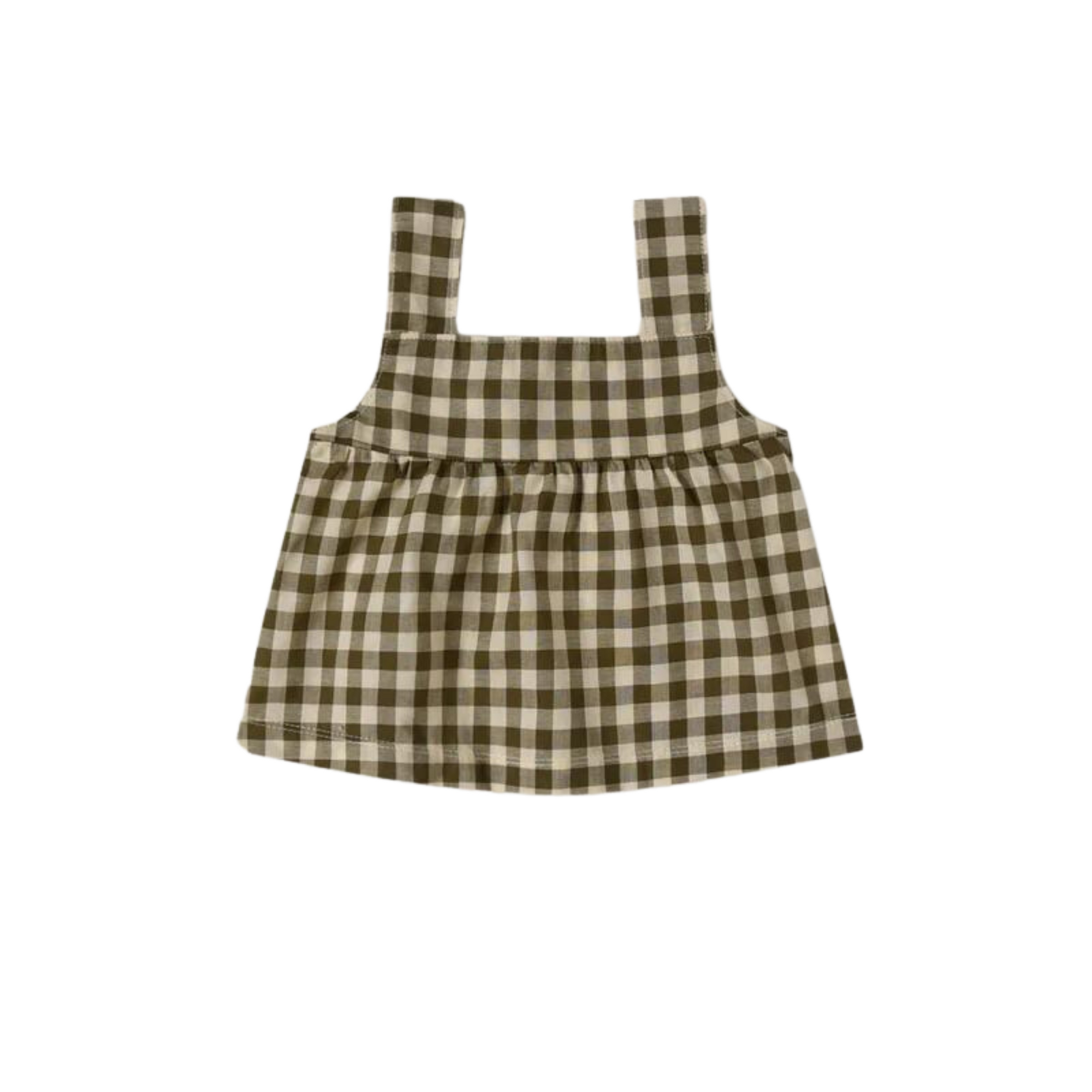 Organic Zoo Olive Gingham Dolce Top