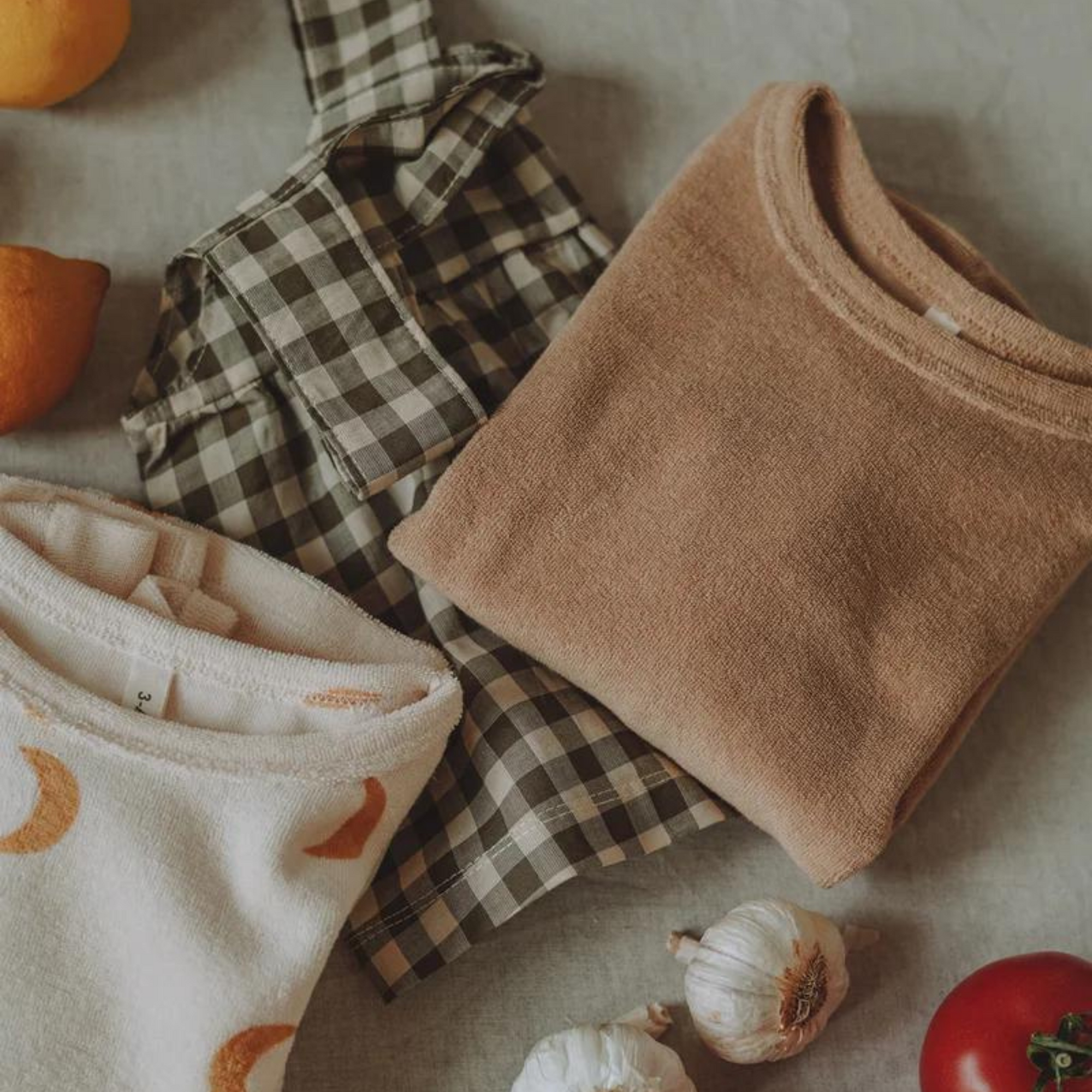 Organic Zoo Olive Gingham Dolce Top