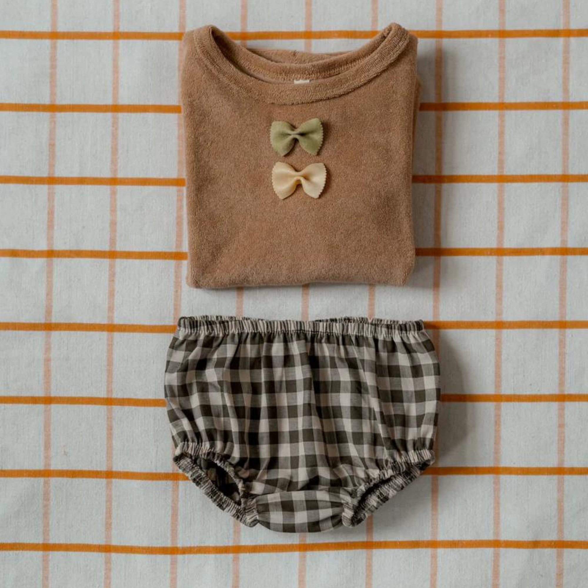 Organic Zoo Olive Gingham Shortie