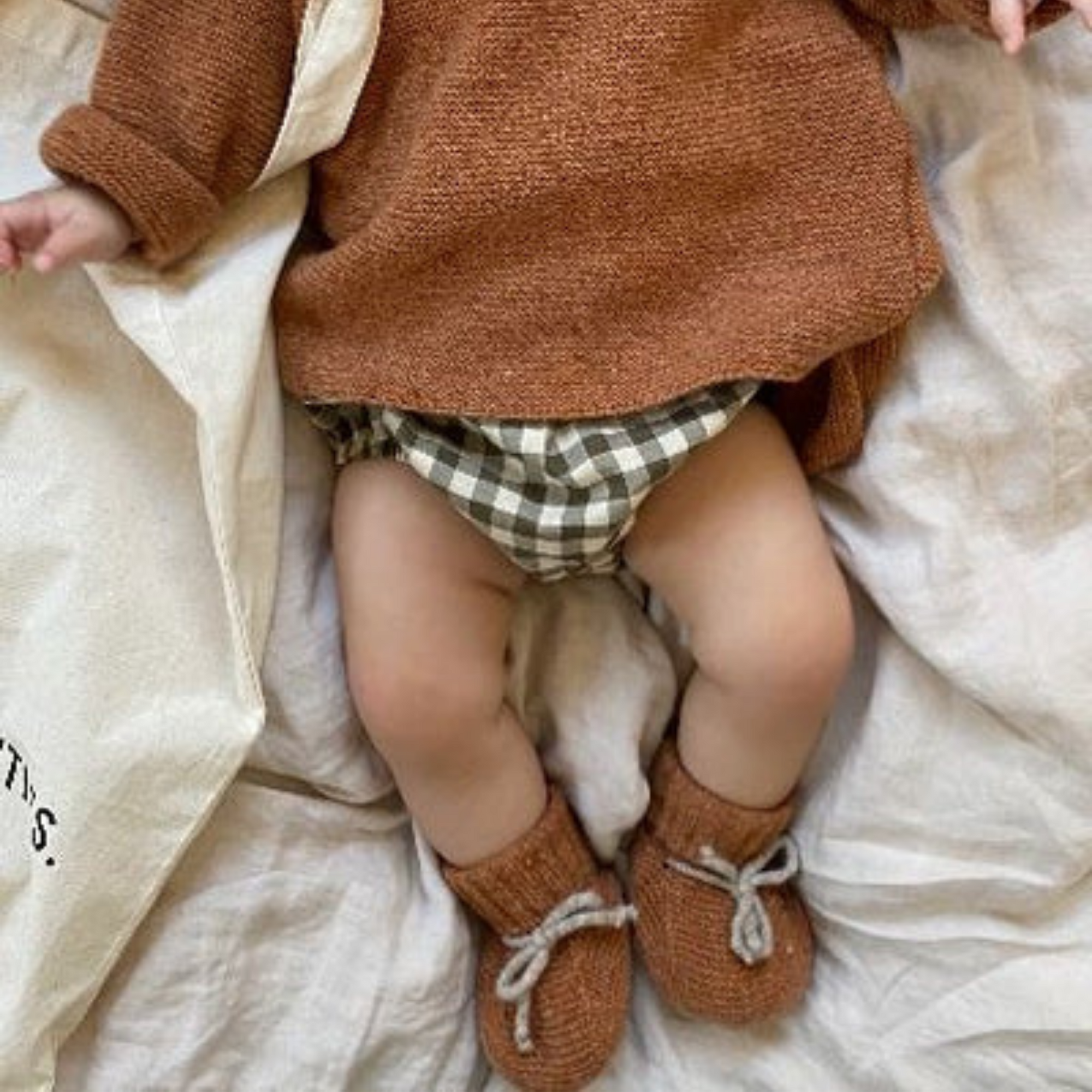 Organic Zoo Olive Gingham Shortie