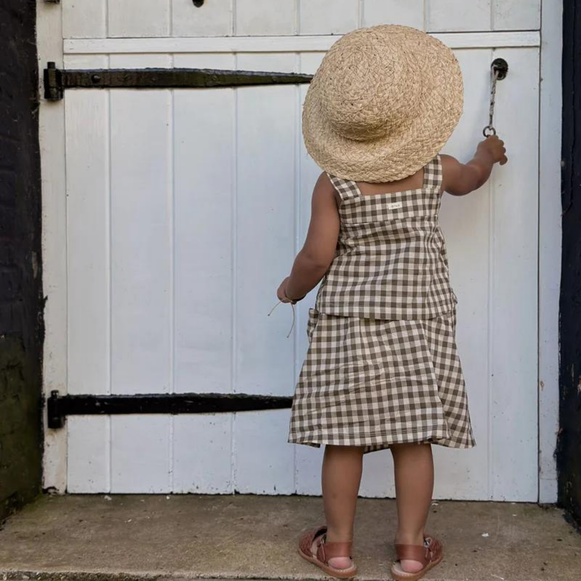 Organic Zoo Olive Gingham Tutti Skirt