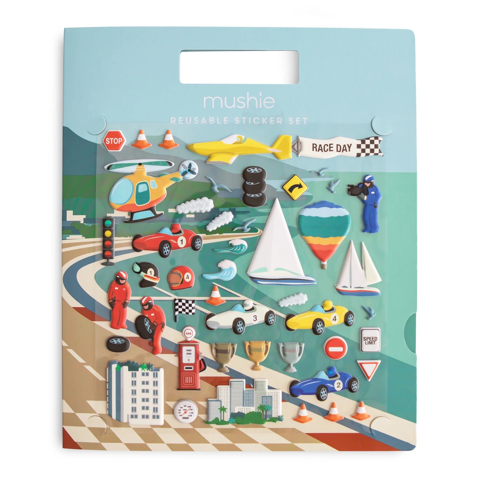 Mushie Reuseable Sticker Set - Race Car