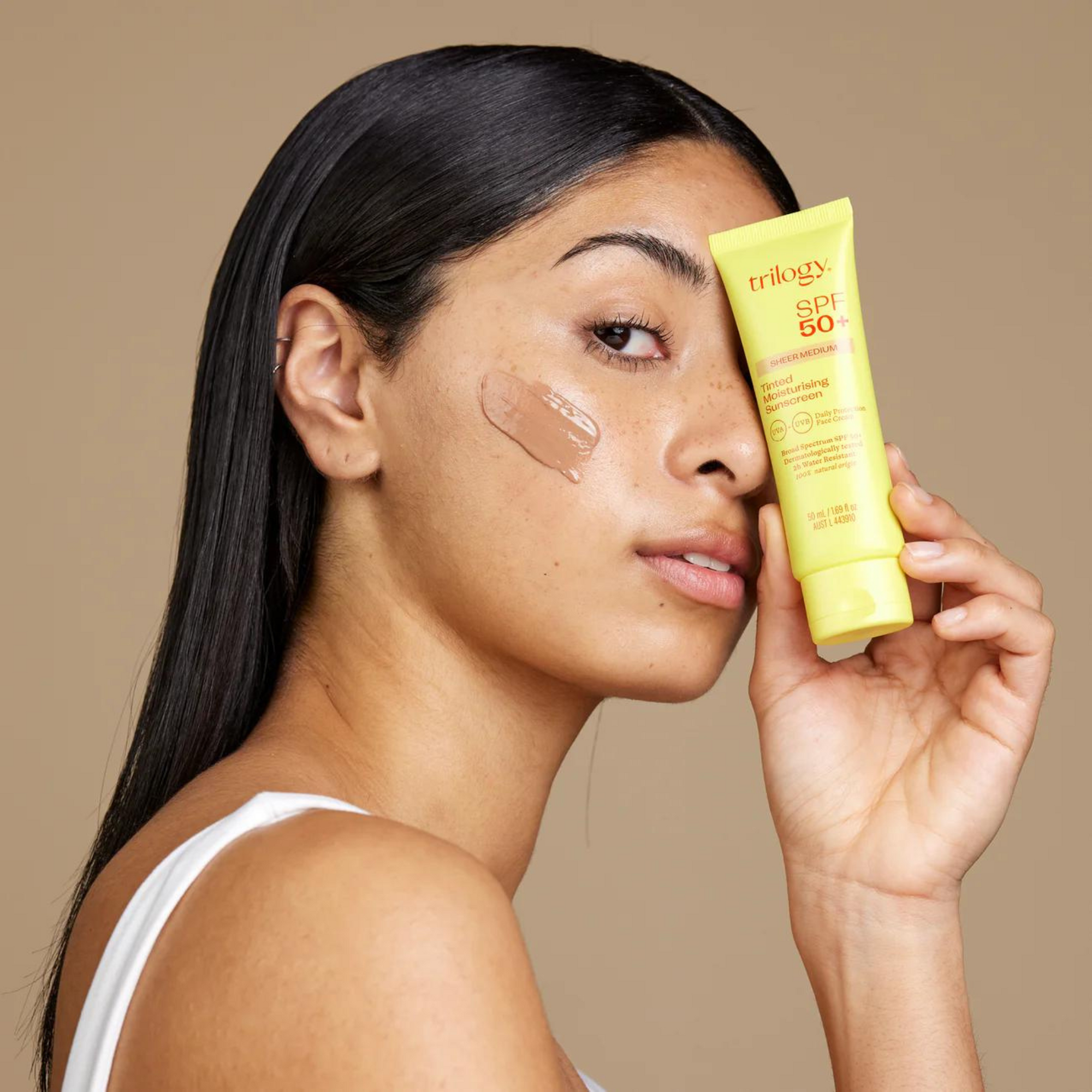 Trilogy SPF 50+ Sheer Tinted Moisturising Sunscreen, 50mL