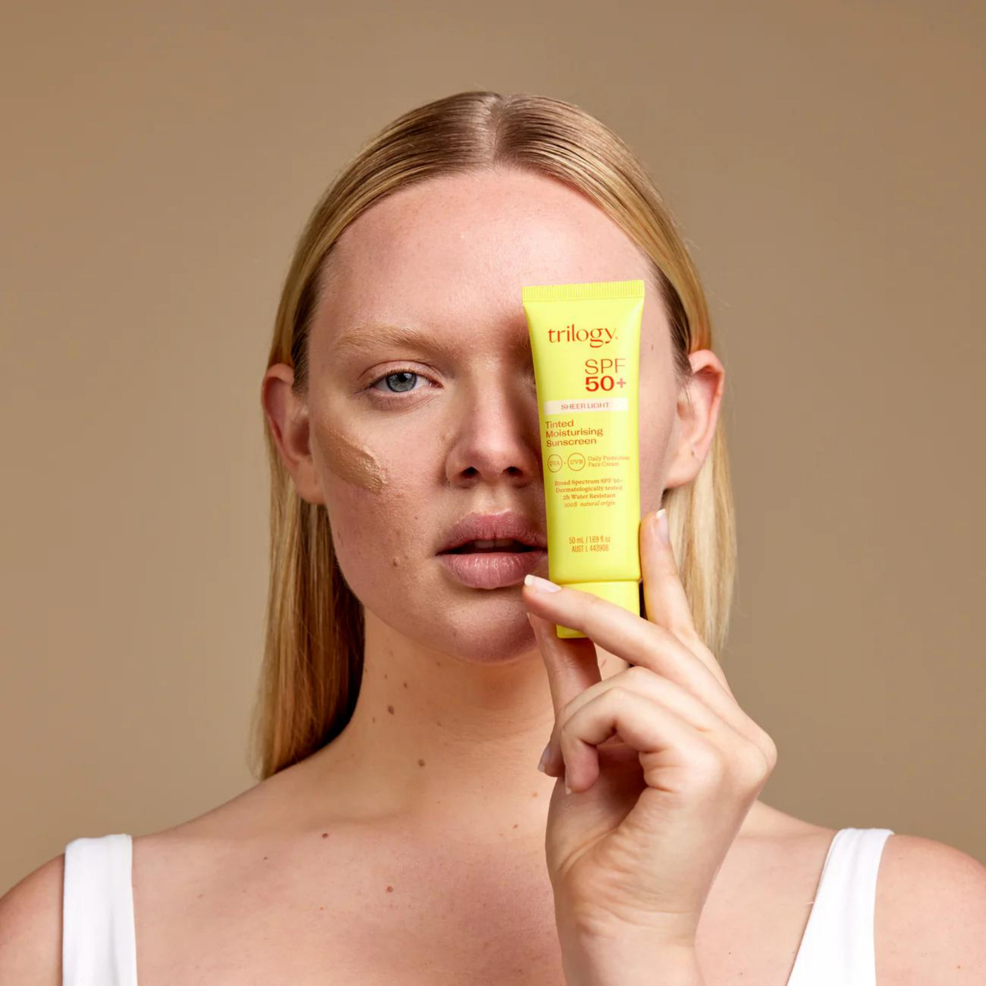 Trilogy SPF 50+ Sheer Tinted Moisturising Sunscreen, 50mL
