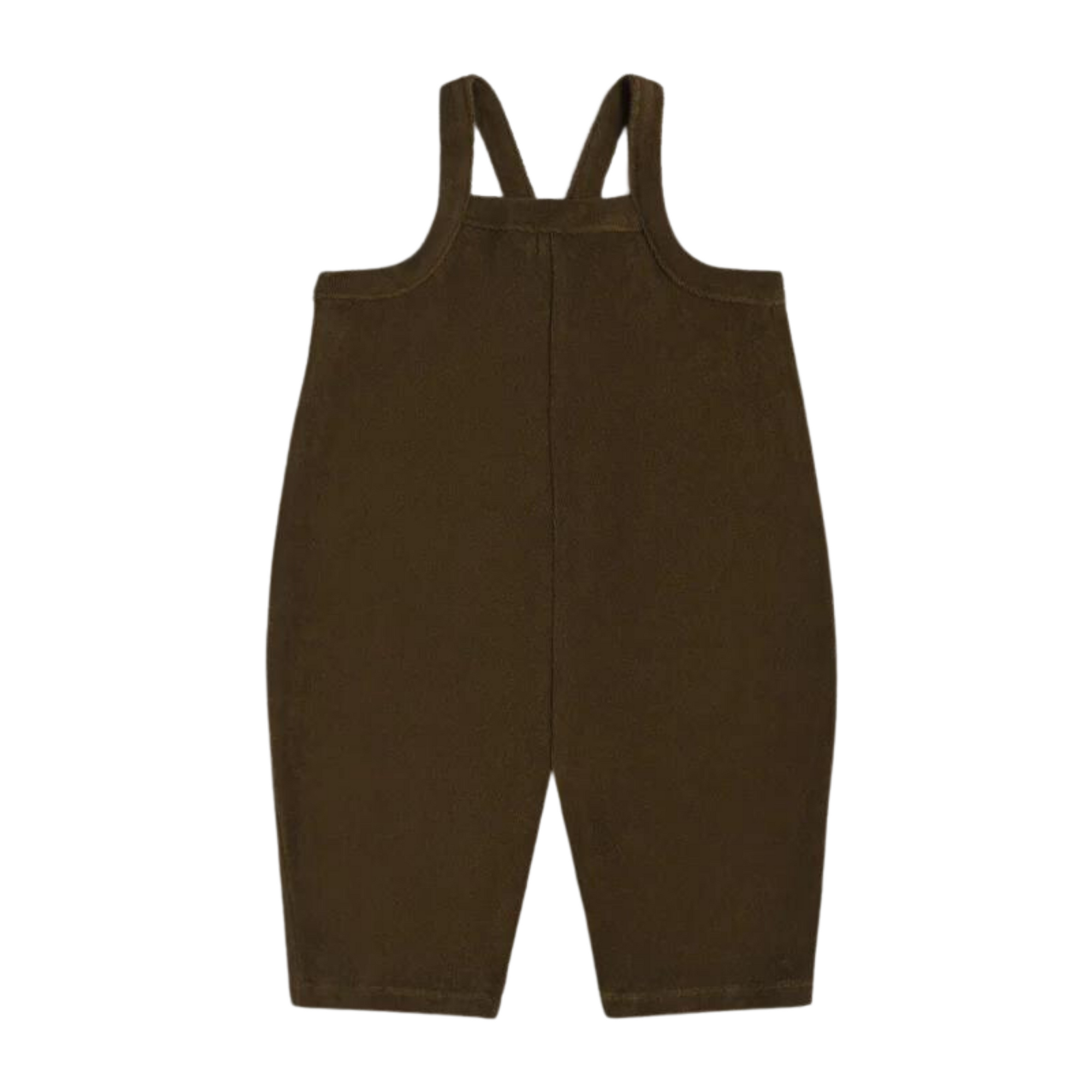 Organic Zoo Olive Terry Cropped Dungarees