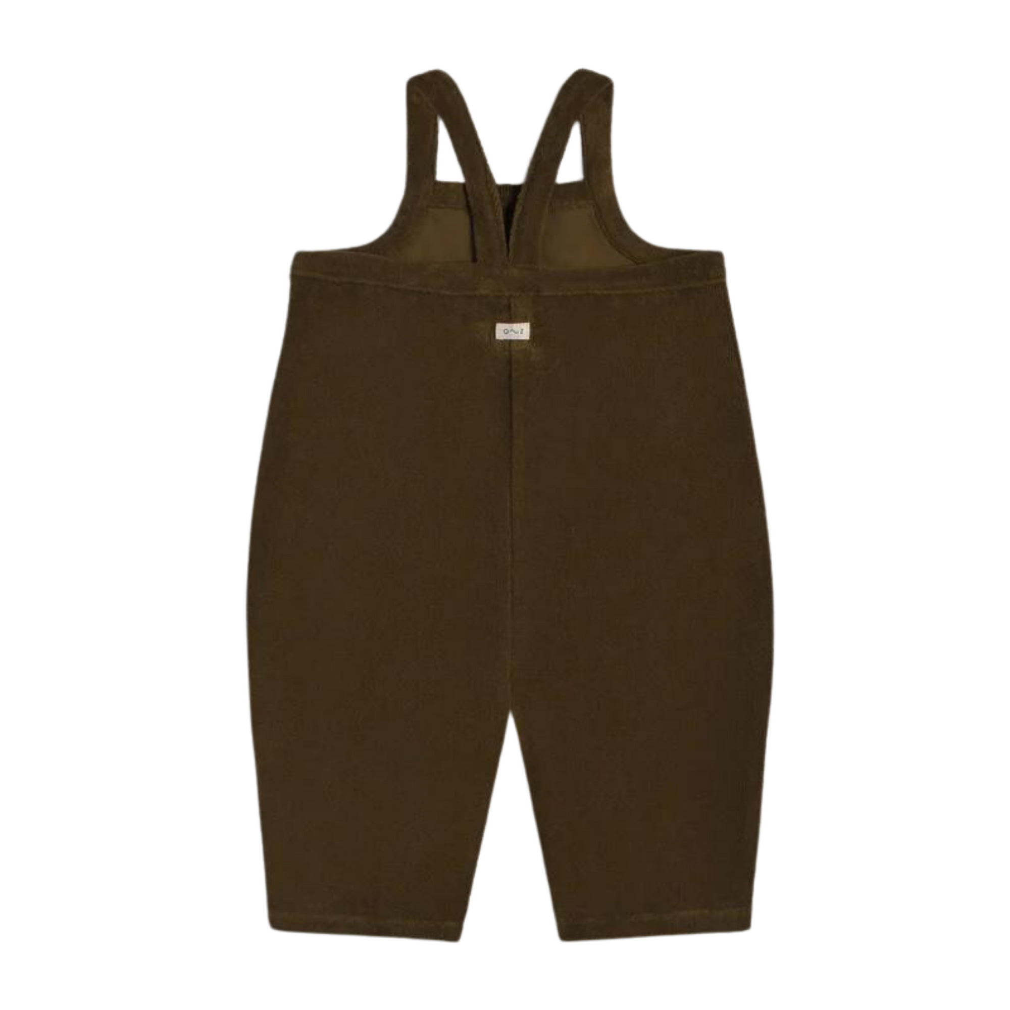 Organic Zoo Olive Terry Cropped Dungarees