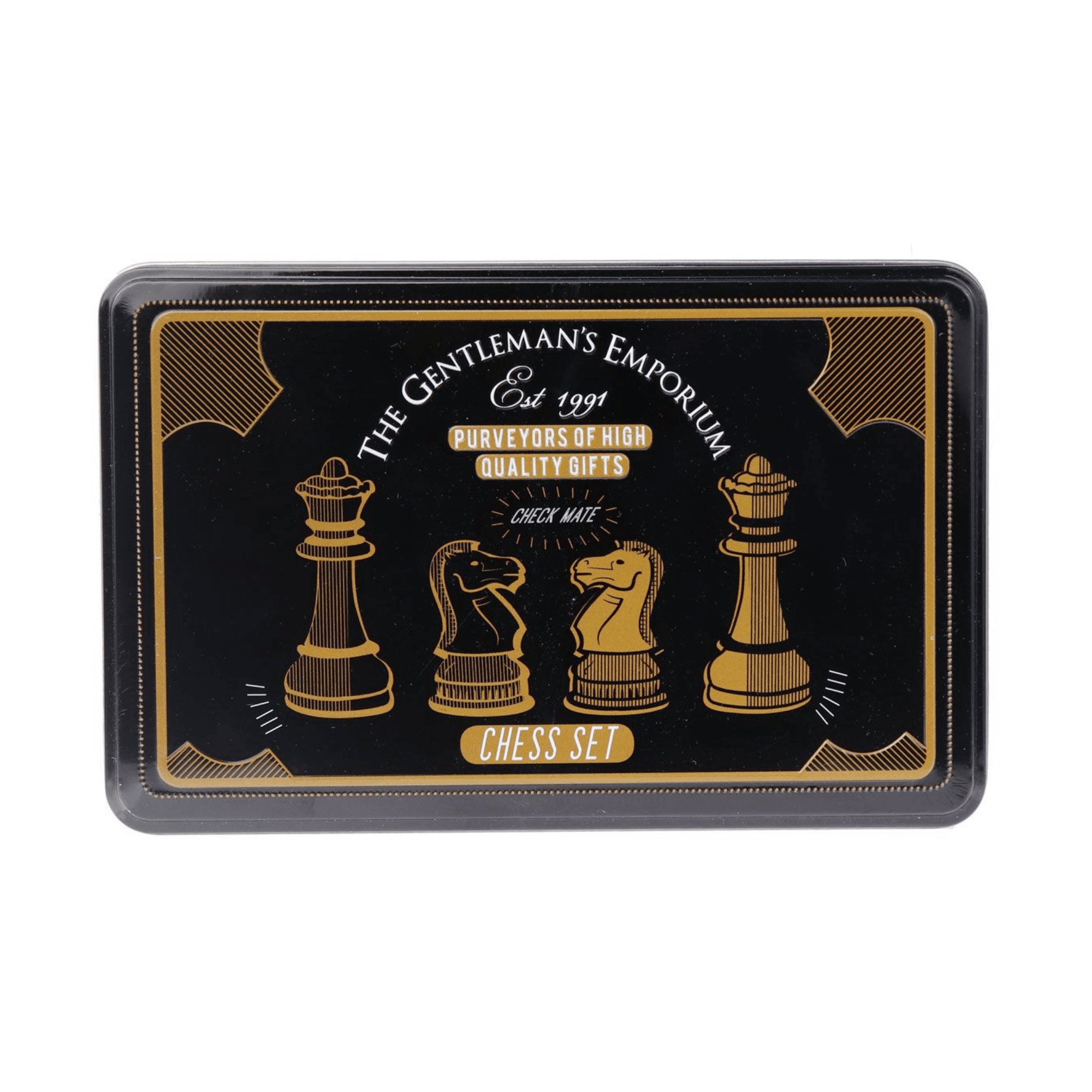 The Gentleman's Emporium Chess Set in a Tin