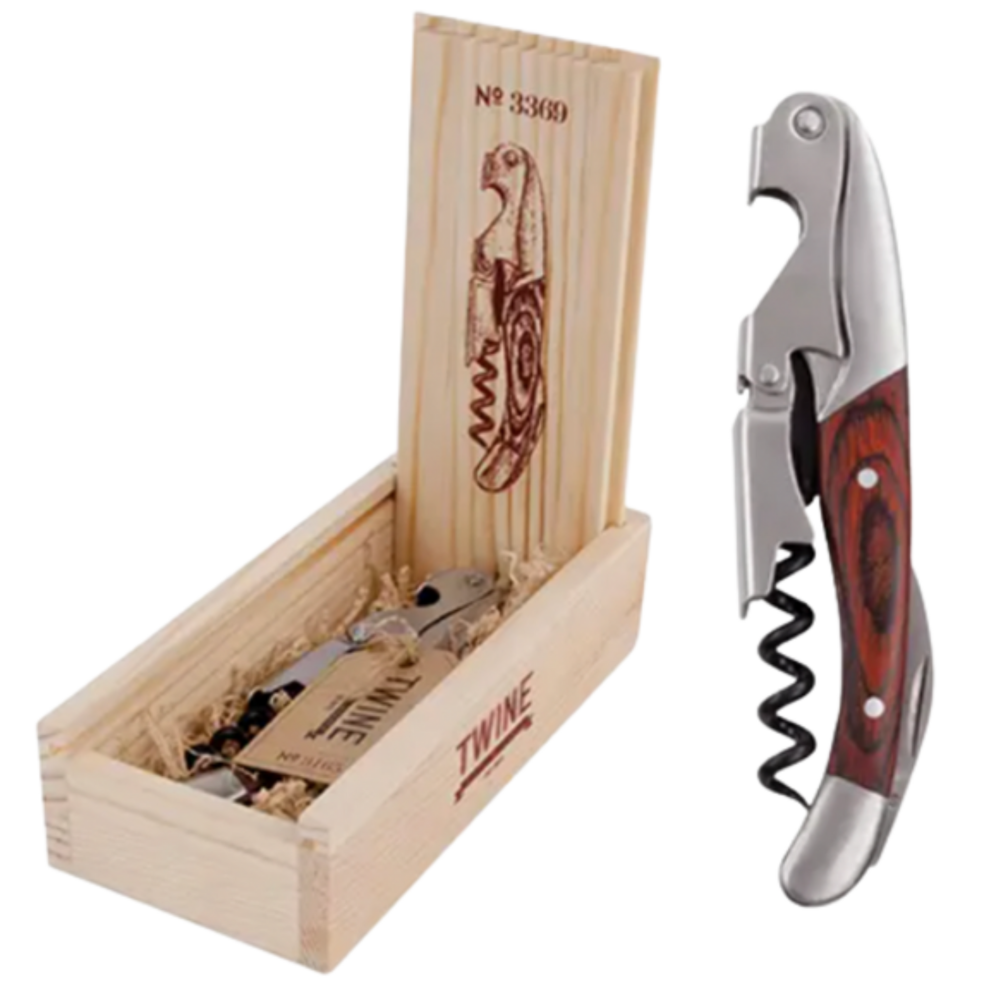Twine Chateau™ Wooden Double-Hinged Corkscrew