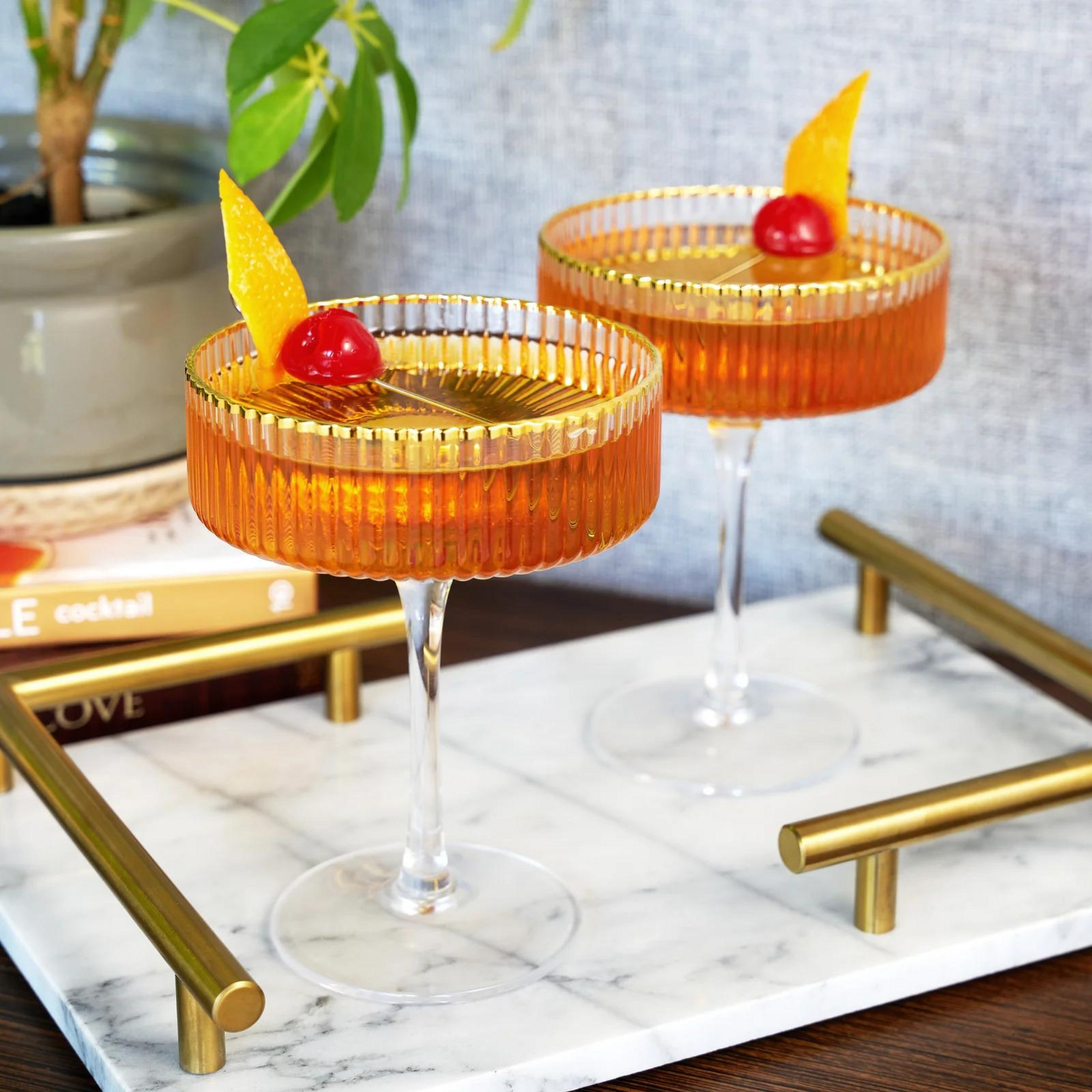 Viski Meridian Crystal Coupe Glasses