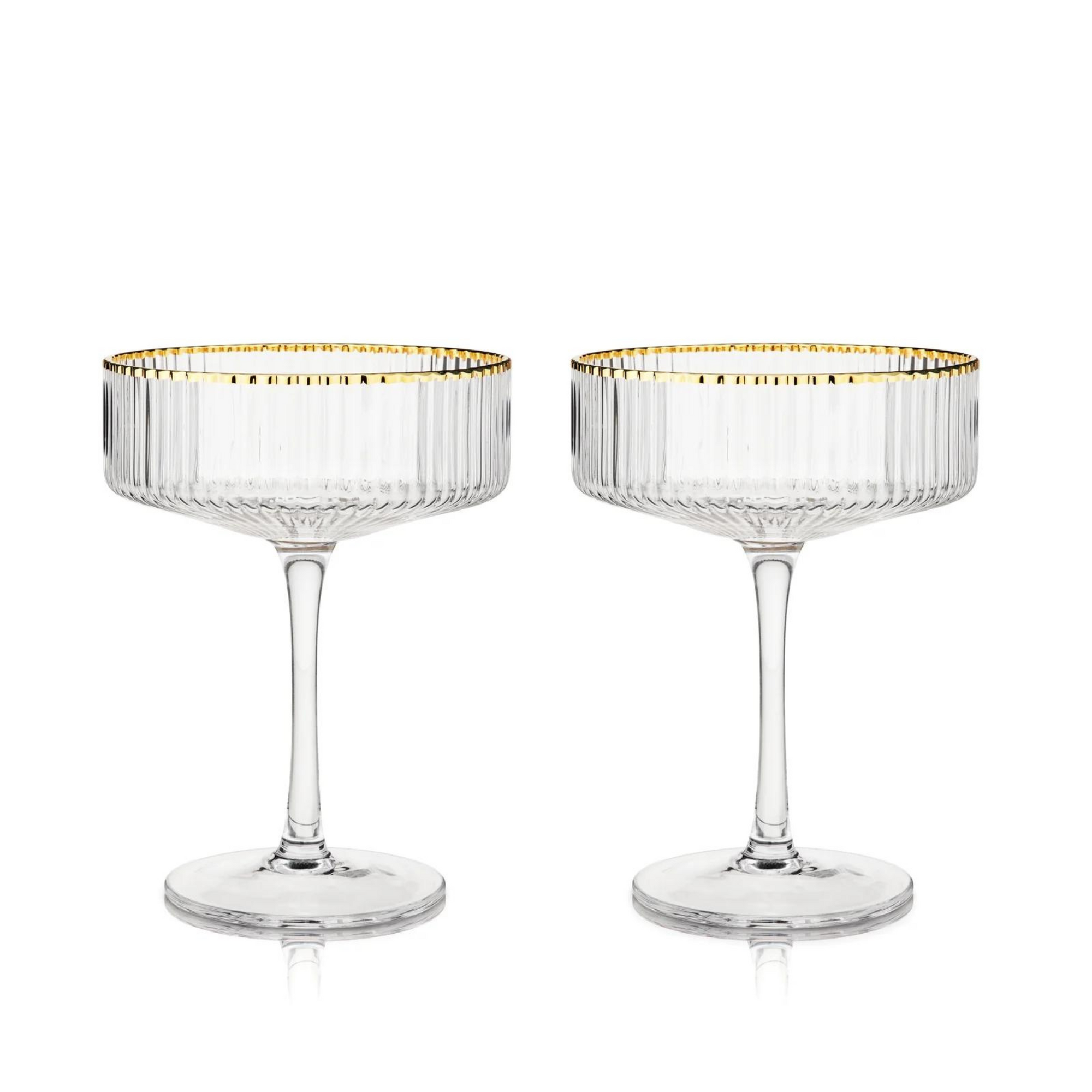 Viski Meridian Crystal Coupe Glasses