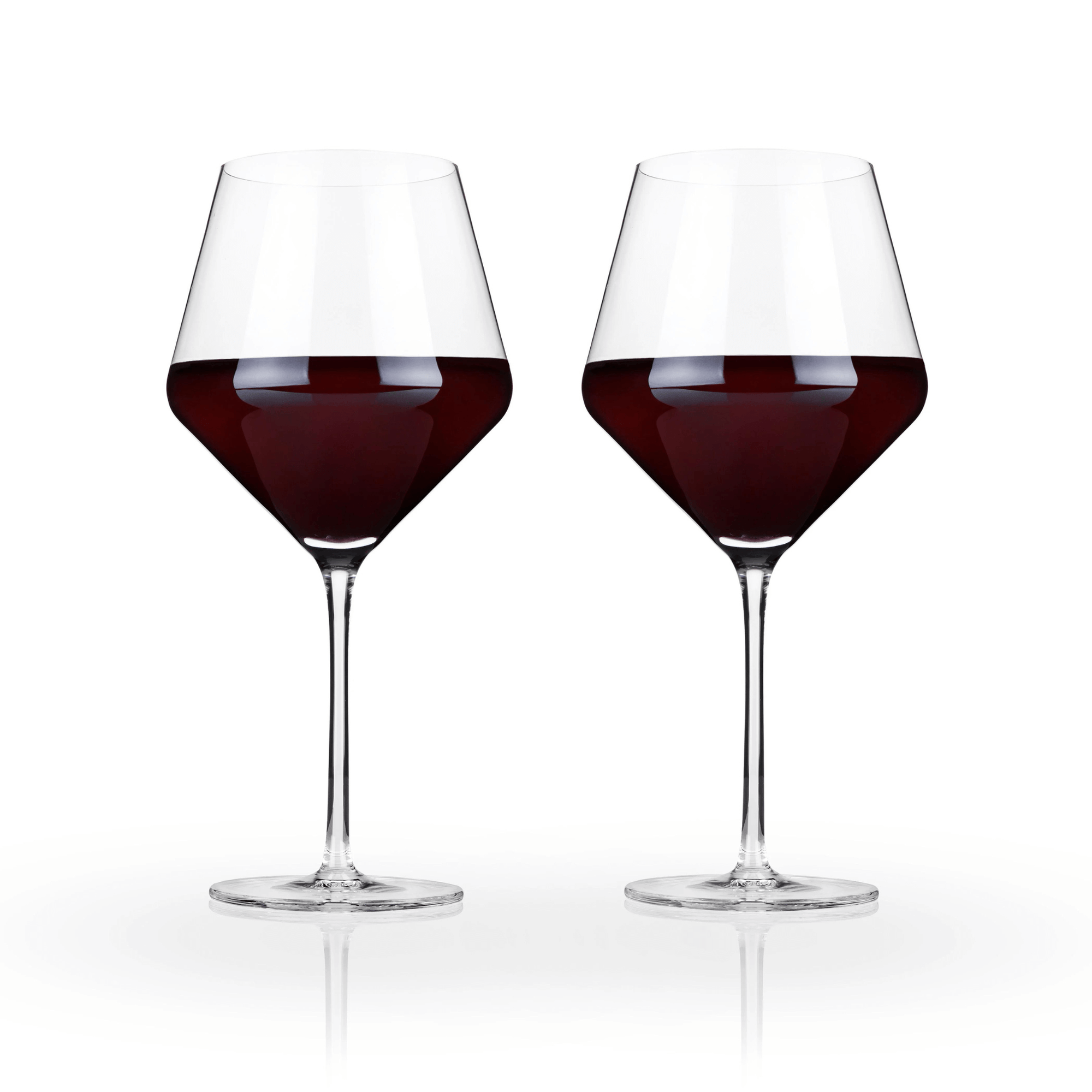 Viski Raye Crystal Burgundy glasses