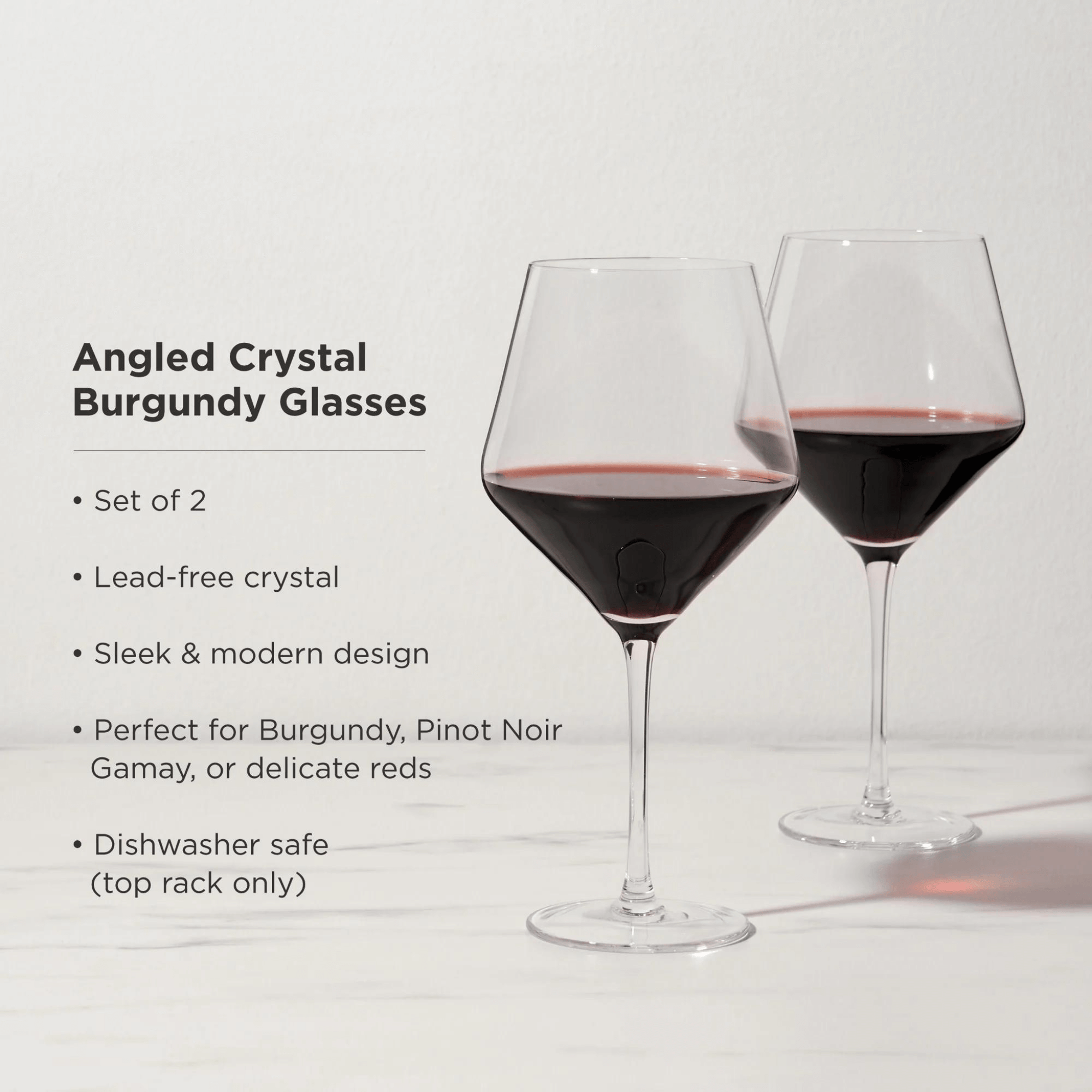 Viski Raye Crystal Burgundy glasses