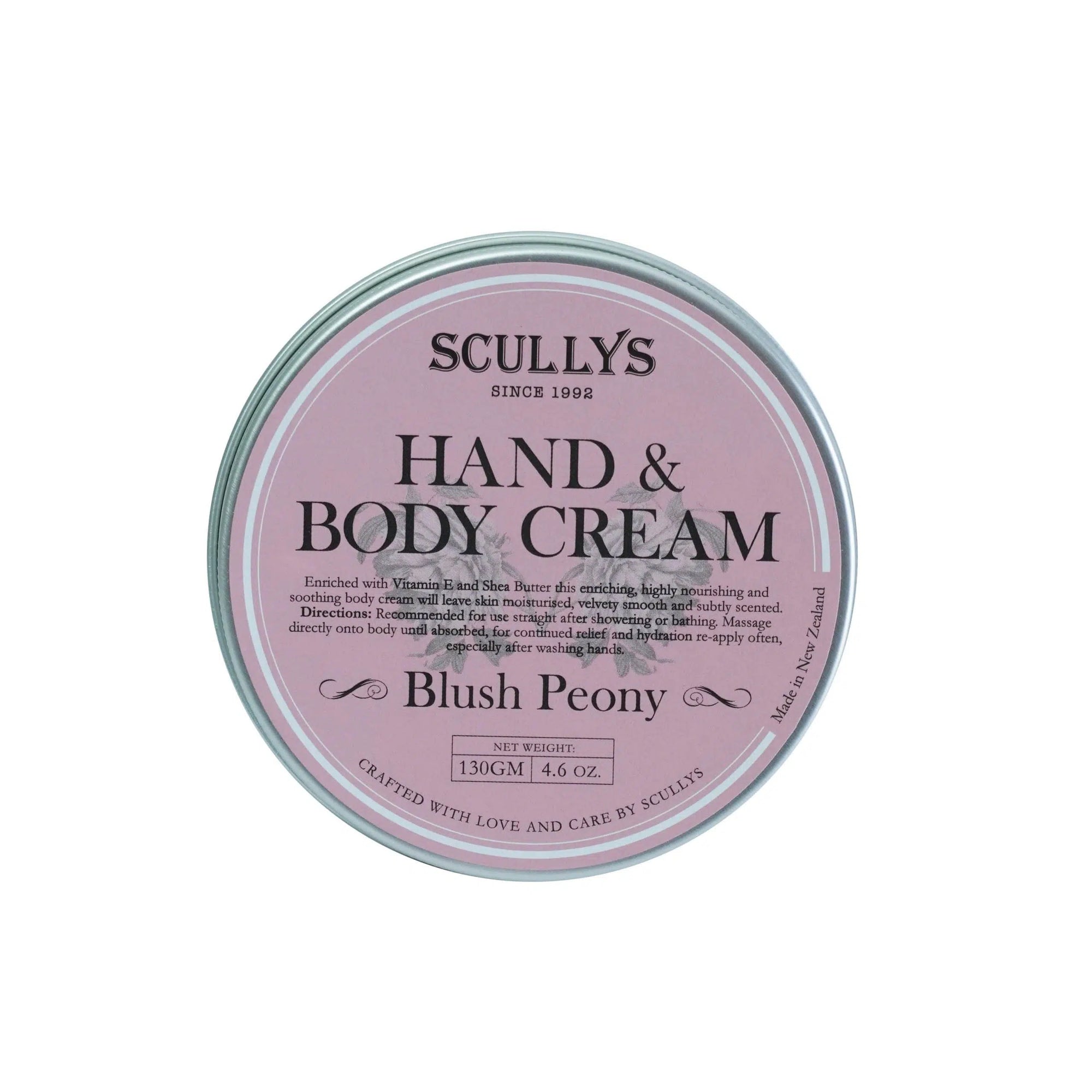 Scullys Blush Peony Hand & Body Cream 130gm