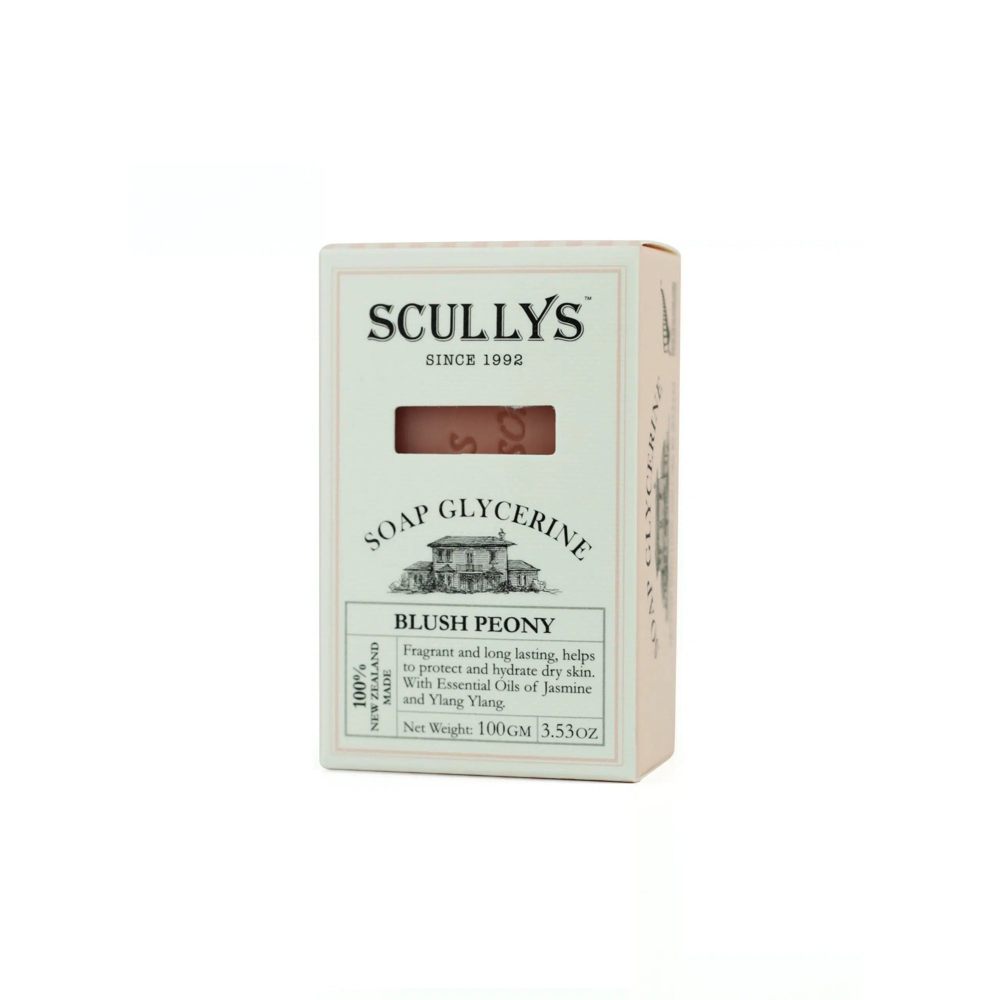 Scullys Blush Peony Glycerine Boxed Soap 100gm