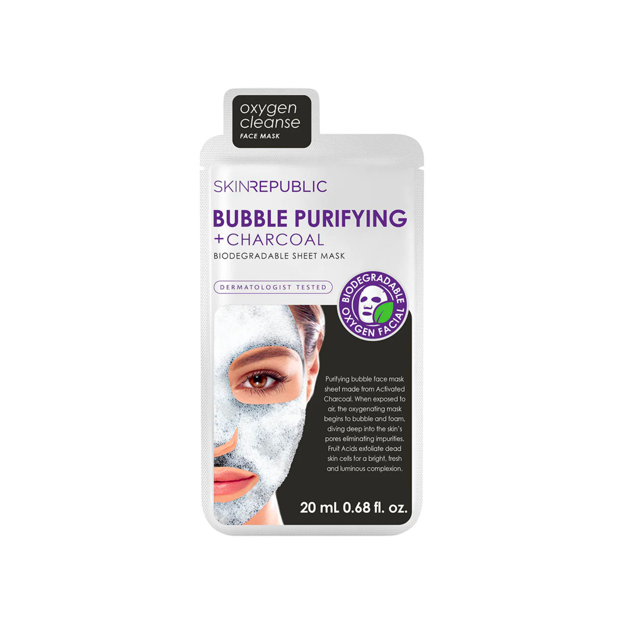 Skin Republic Bubble Purifying & Charcoal Face Mask Sheet