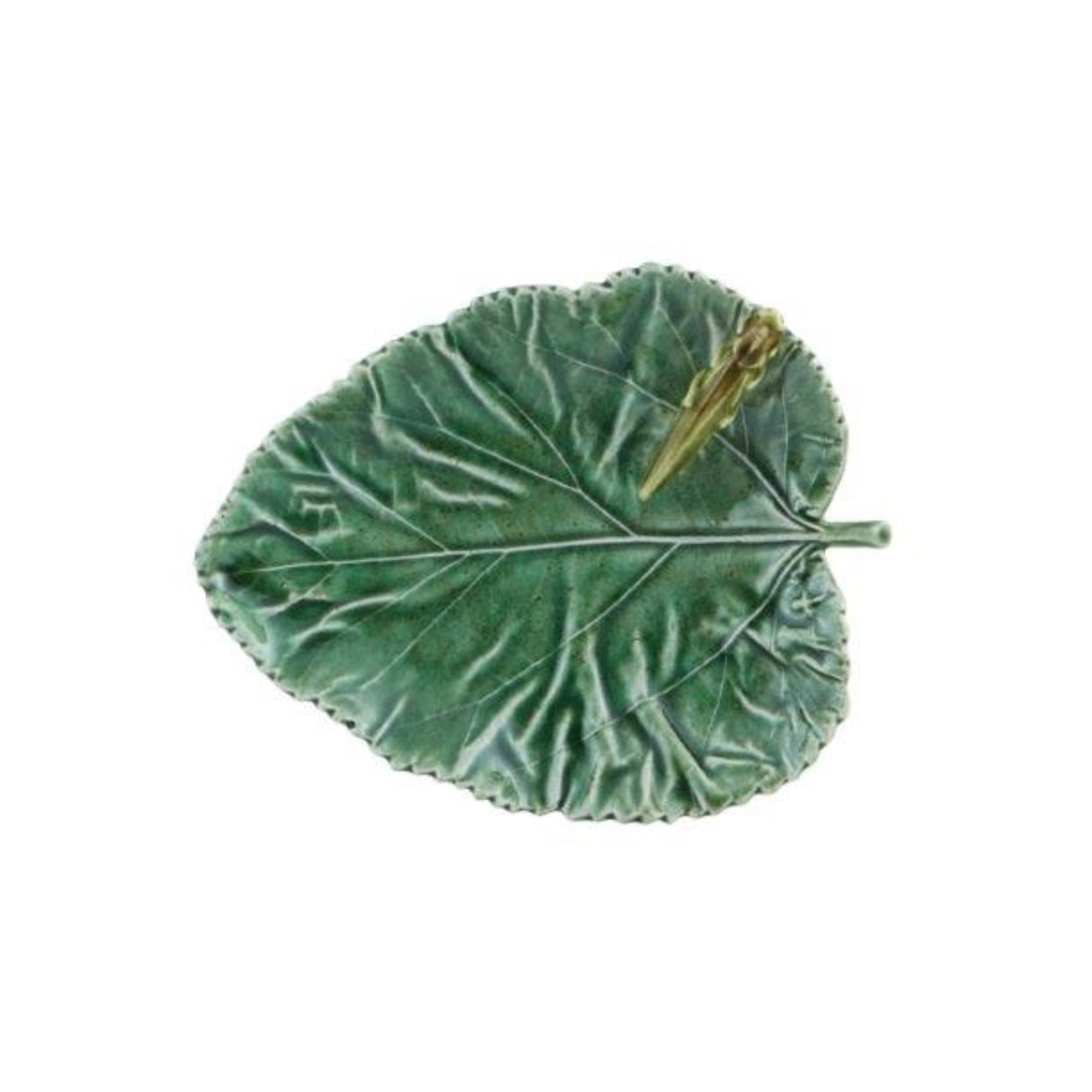 Bordallo Pinheiro Countryside Leaf Dish Grasshopper