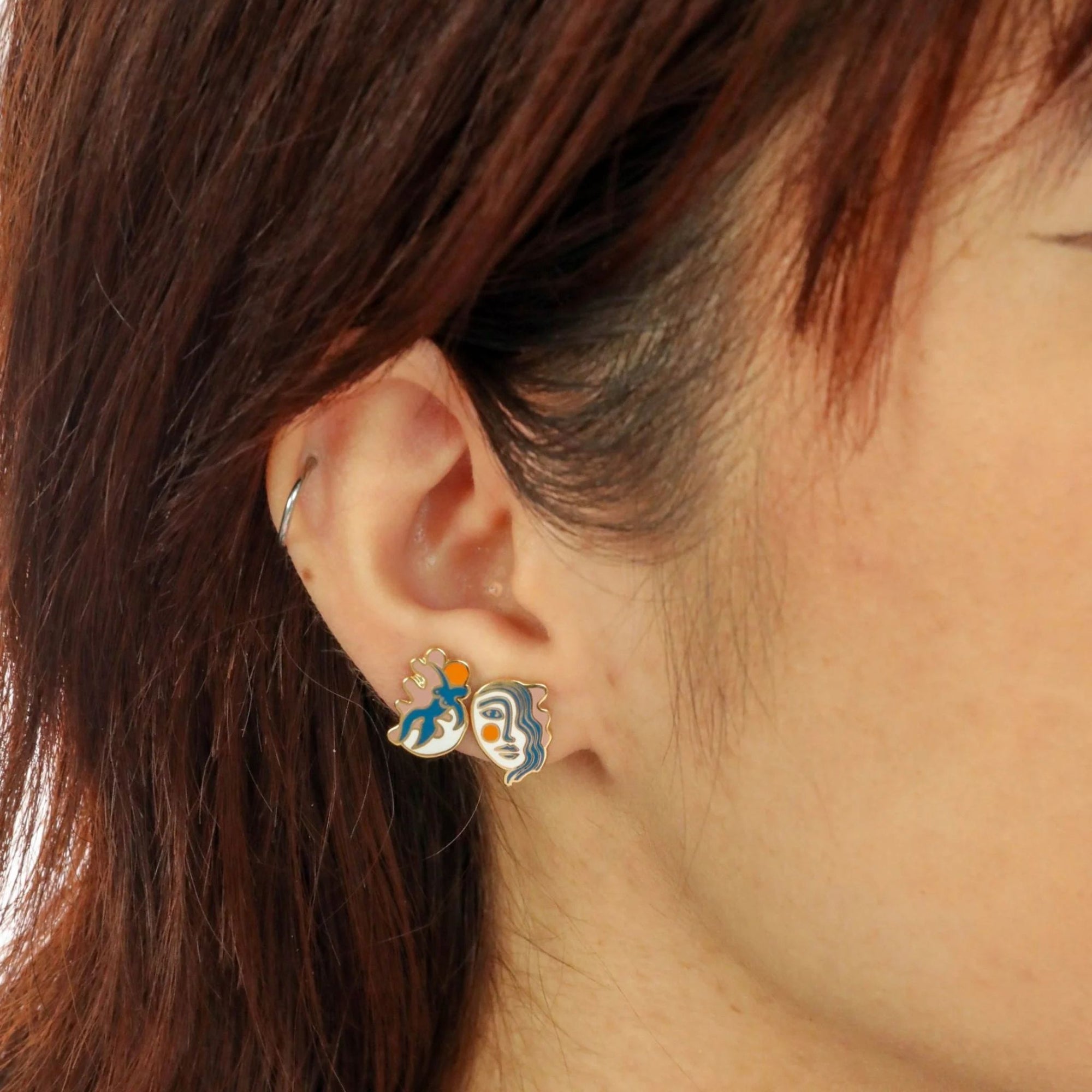 Yellow Owl Workshop Matisse Drop Earrings on model