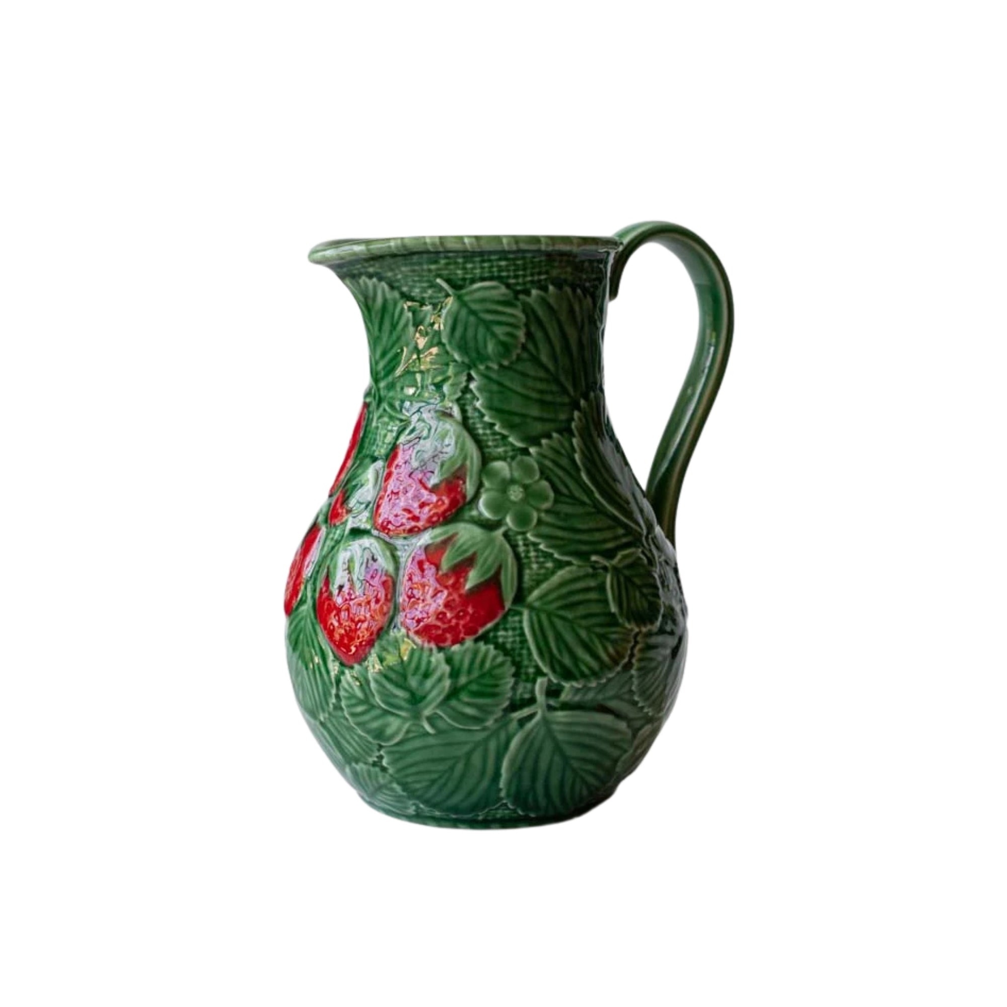 Bordallo Strawberries Pitcher on a white background