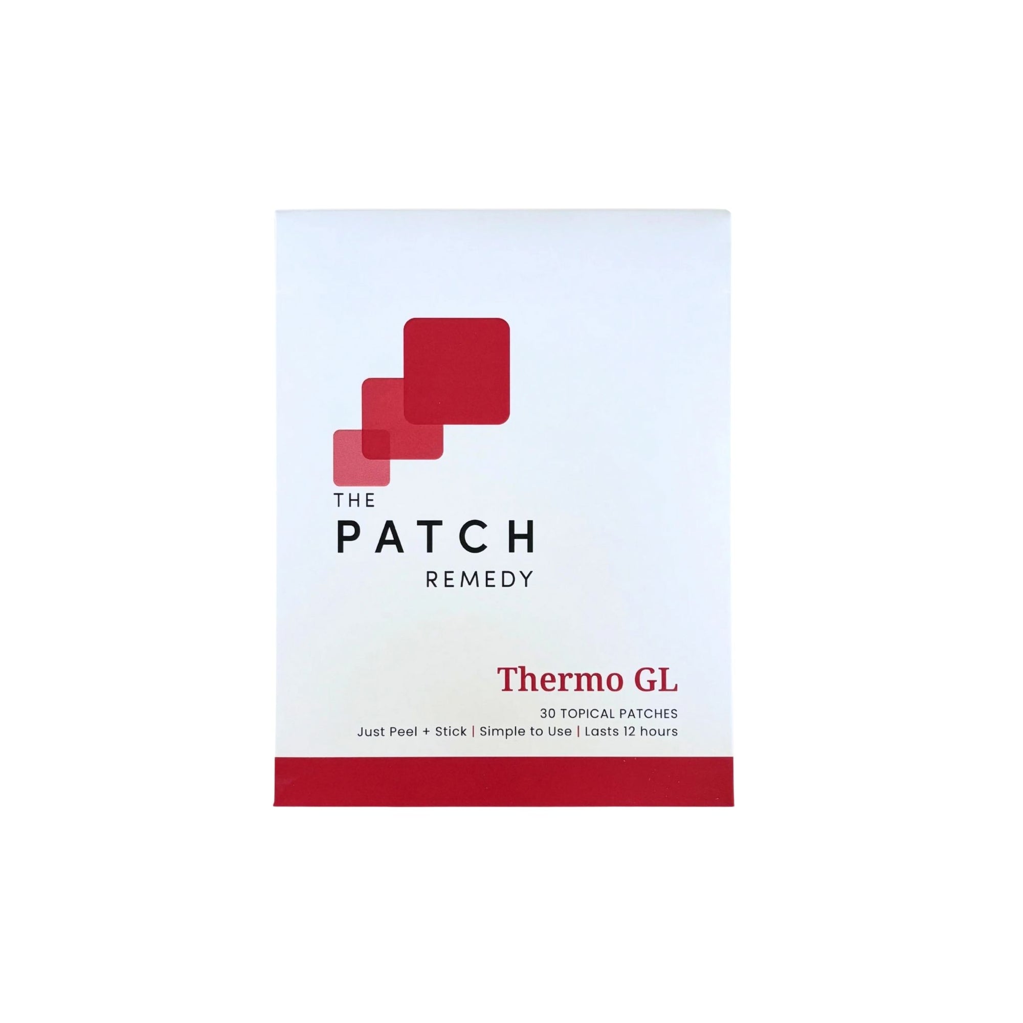 The Patch Remedy – Thermo GL Topical Patches x30 on white background
