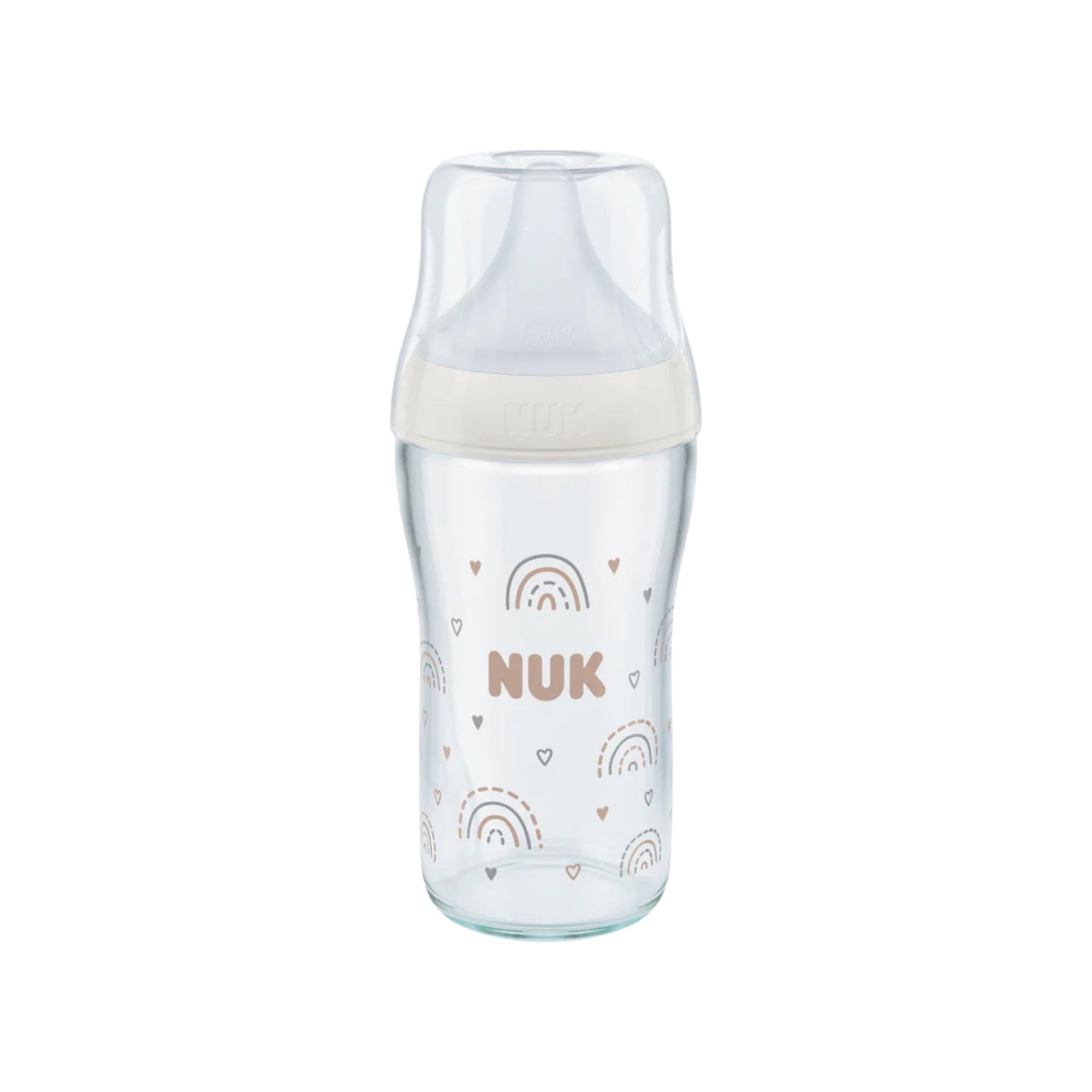 NUK Perfect Match 230ml glass baby bottle with soft silicone teat