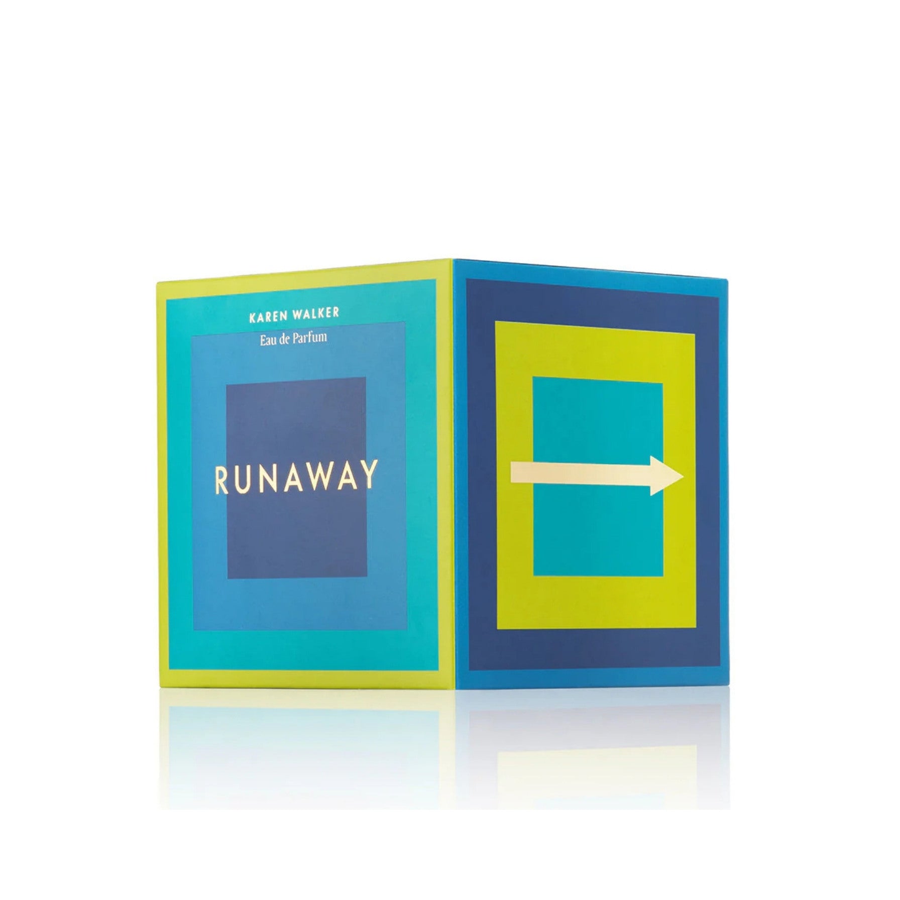 karen walker runaway perfume packaging on white background