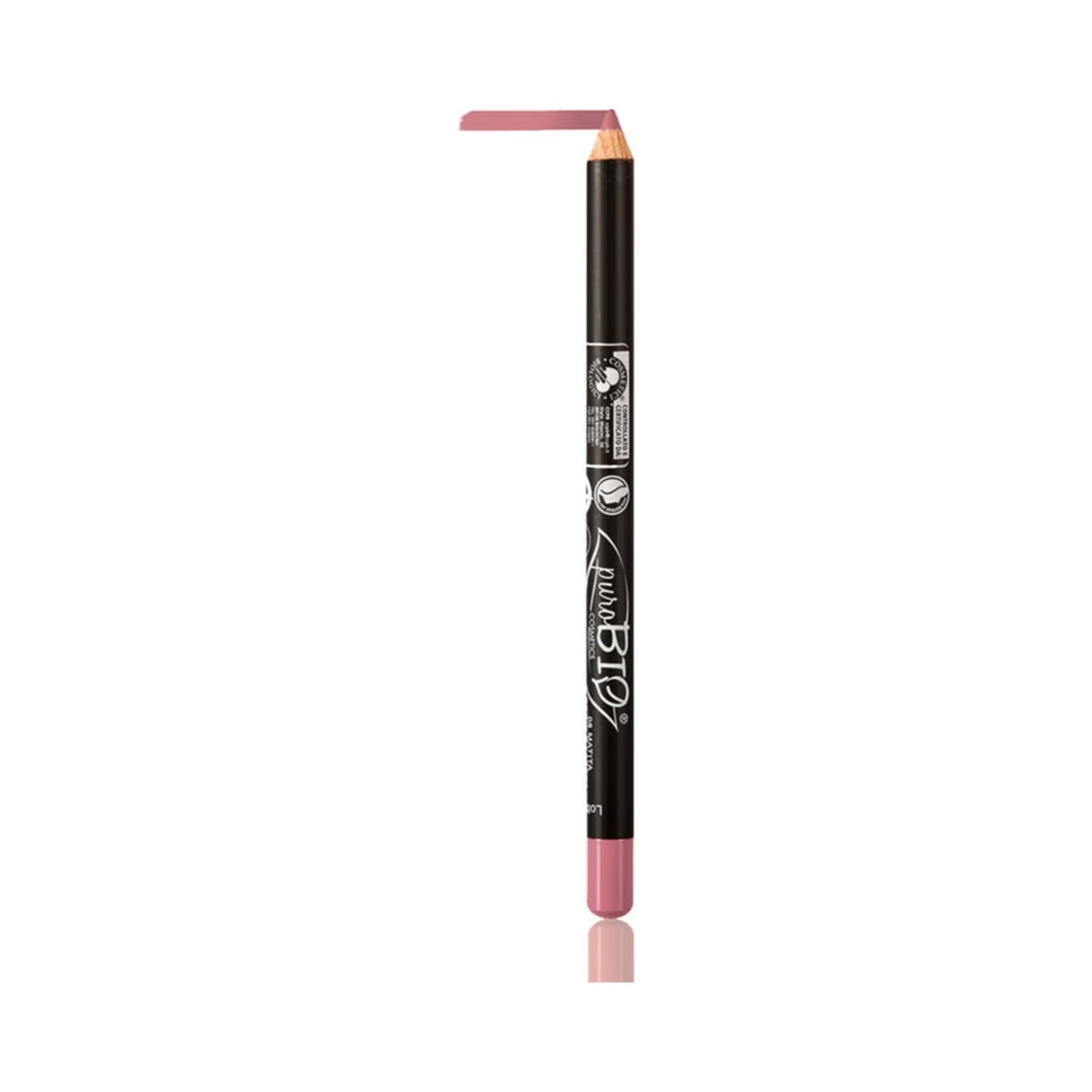Purobio Lip pencil colour 08 Pink - pink color on a white background