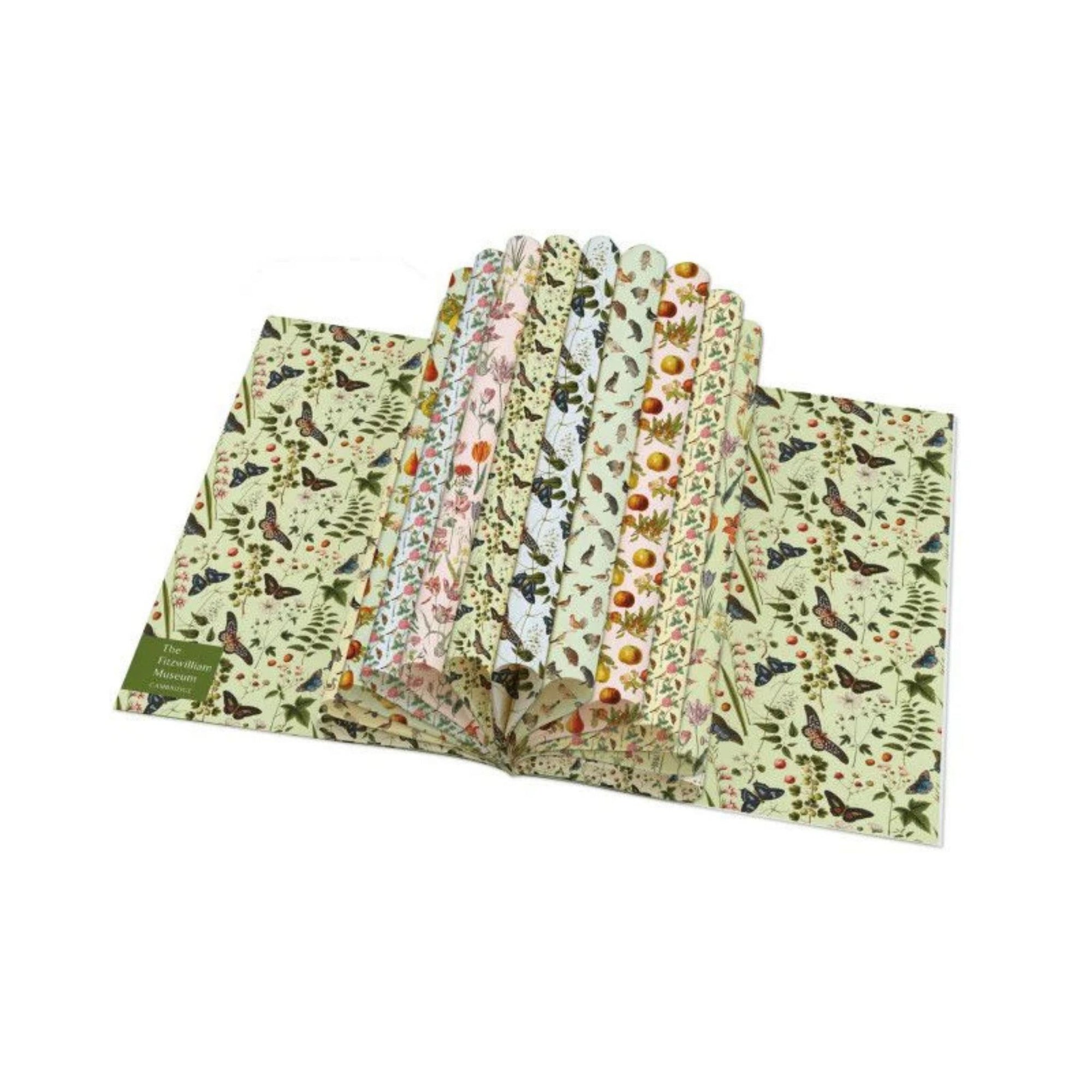 Bekking & Blitz Gift Wrap Book - Flora & Fauna edition - showing different styles inside book