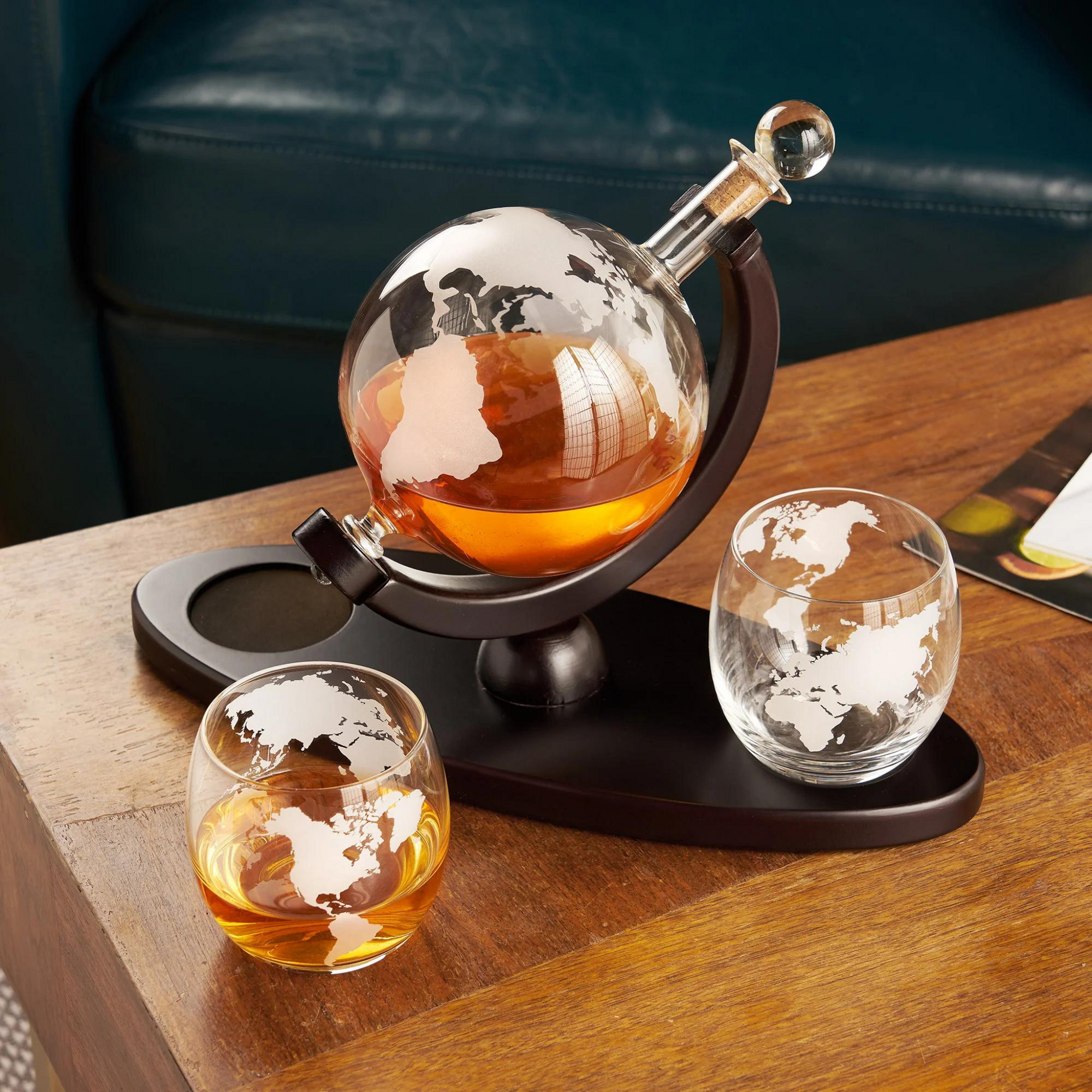 Viski Globe Decanter and Whiskey Tumbler Set