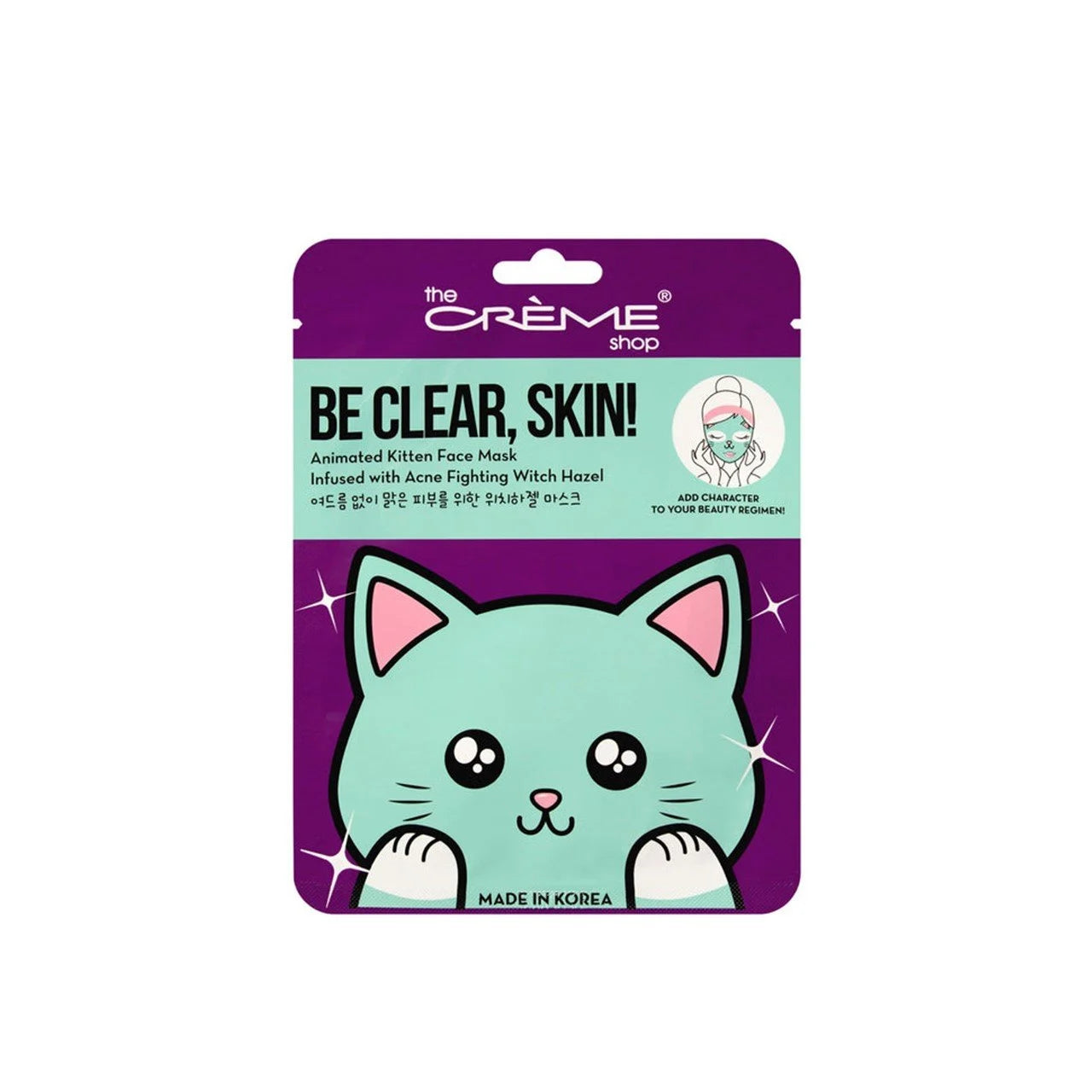 The Crème Shop Be Clear, Skin! Animated Kitten Face Sheet Mask
