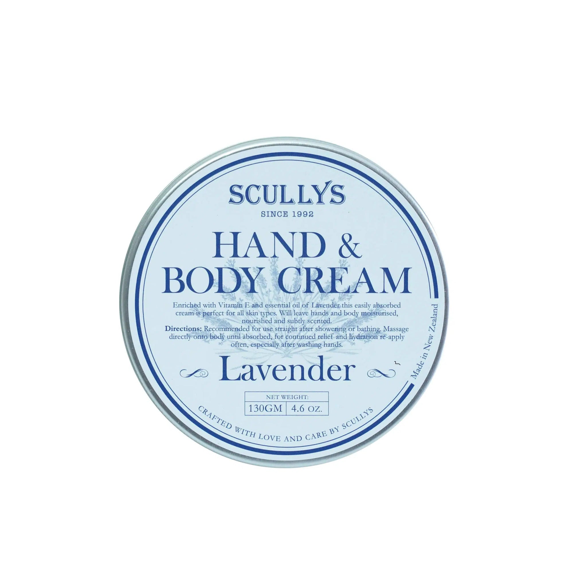 Scullys Lavender Hand &amp; Body Cream 130gm